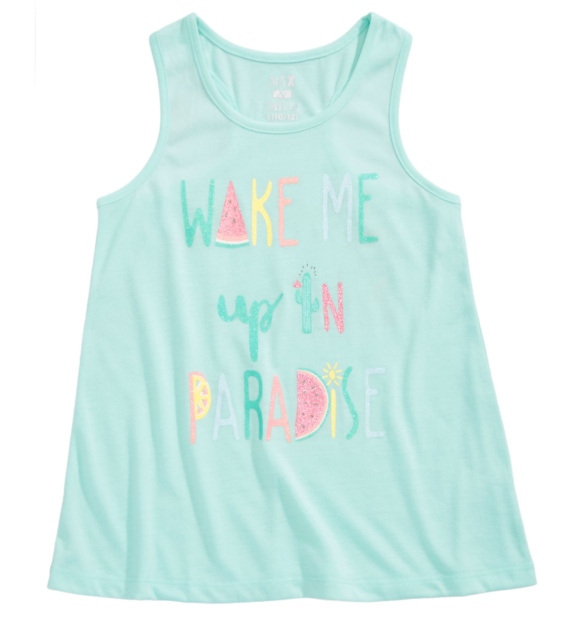 Max Olivia Graphic Print Pajama Tank Little Girls Big Girls