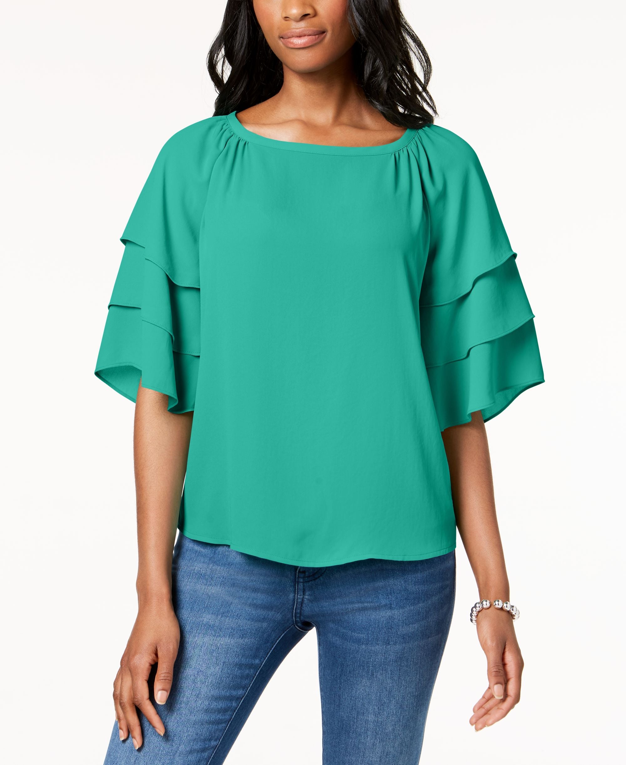 Charter Club Tiered Sleeve Blouse