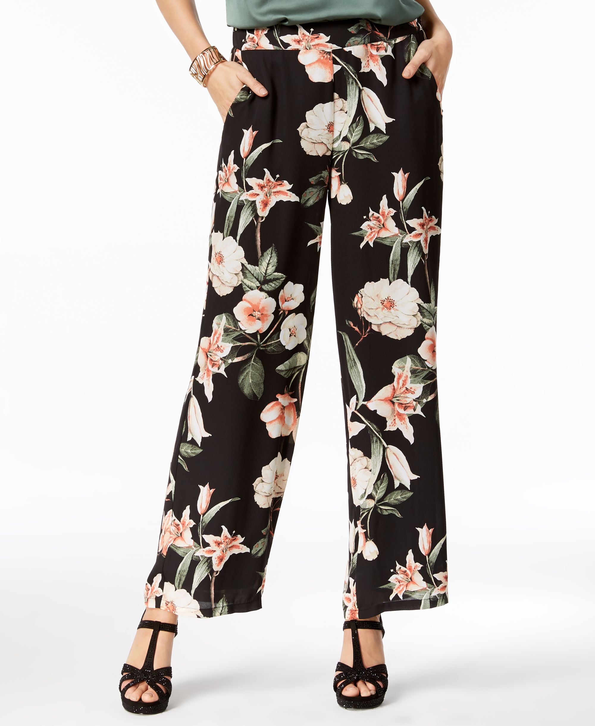 Thalia Sodi Printed Wide Leg Soft Pants