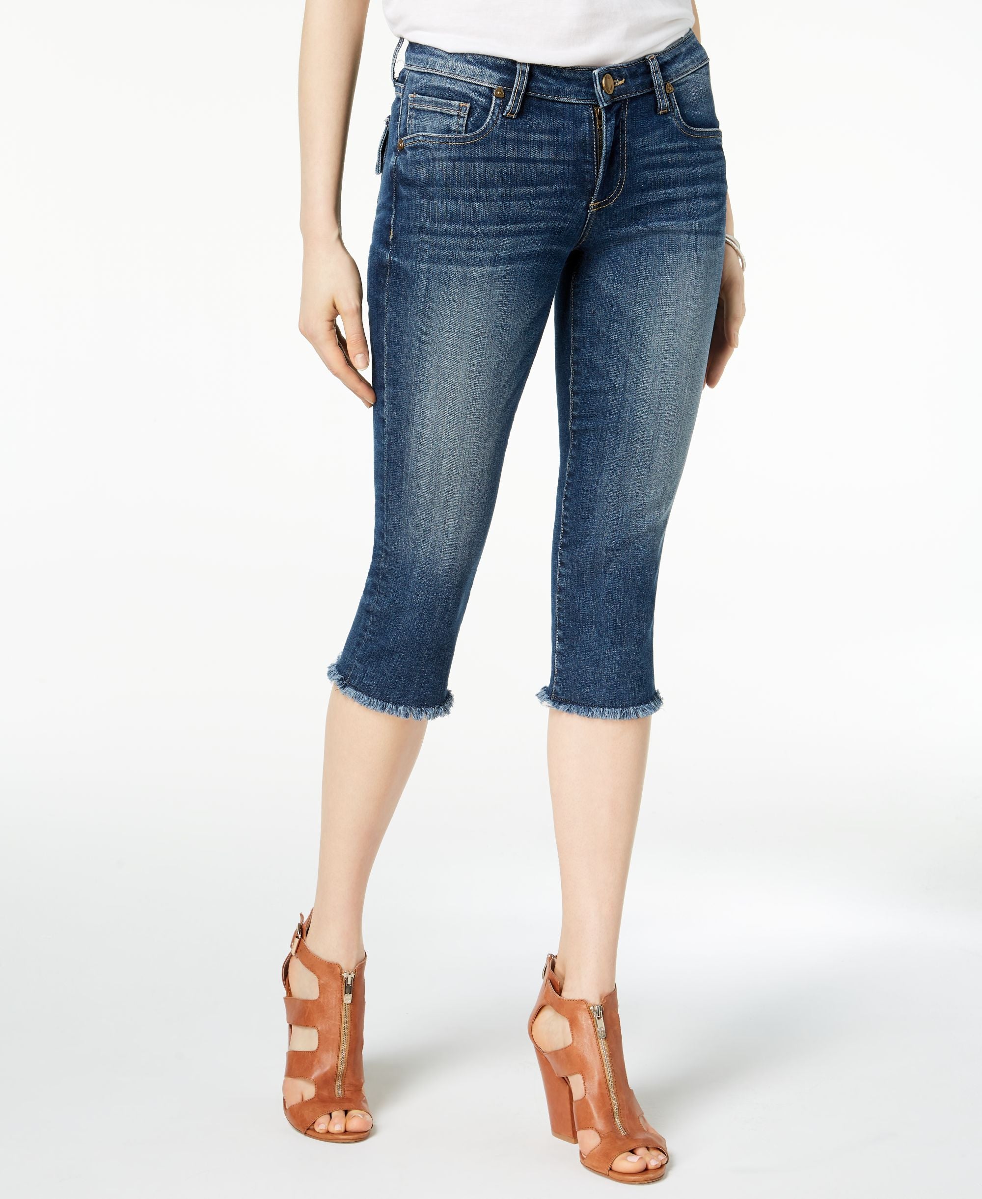 Kut From The Kloth Petite Natalie Cropped Frayed Hem Jeans