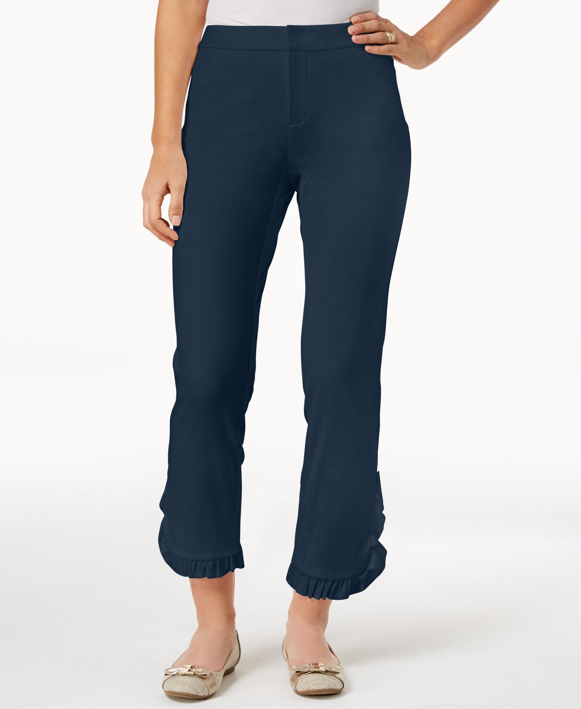 Charter Club Newport Ruffled Cropped Pants