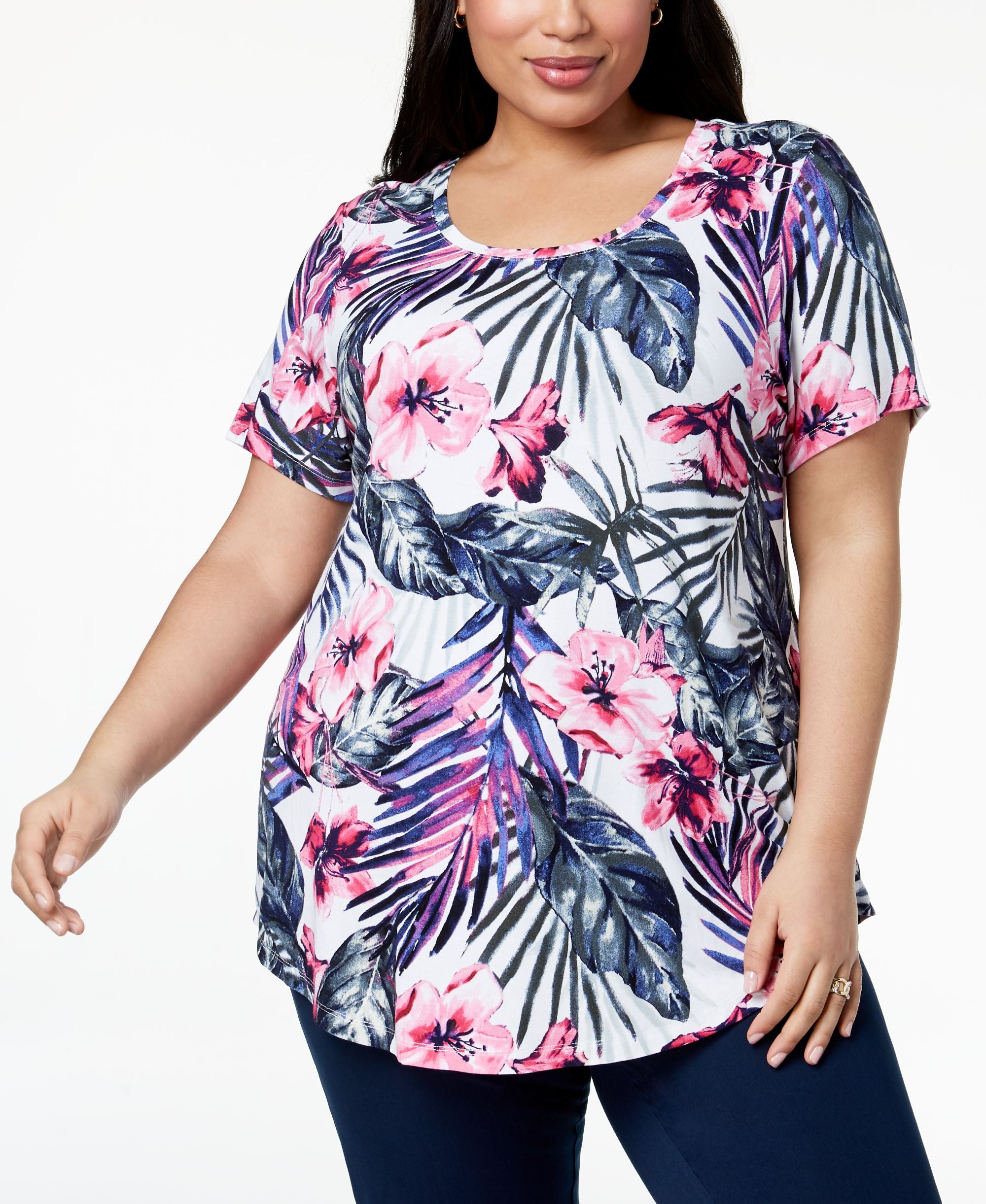 JM Collection Plus Size Printed T-Shirt