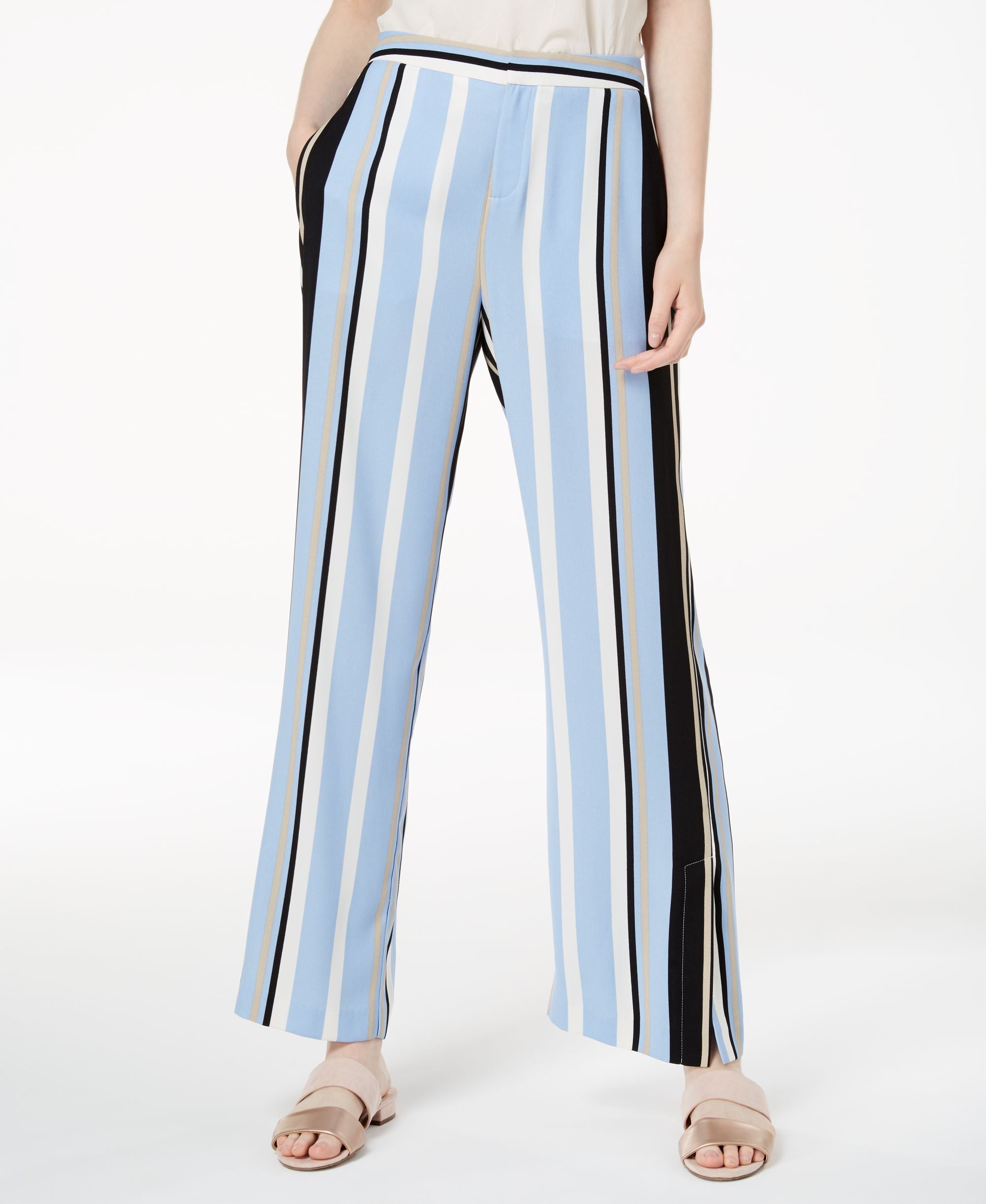 Bar III Striped Wide Leg Pants