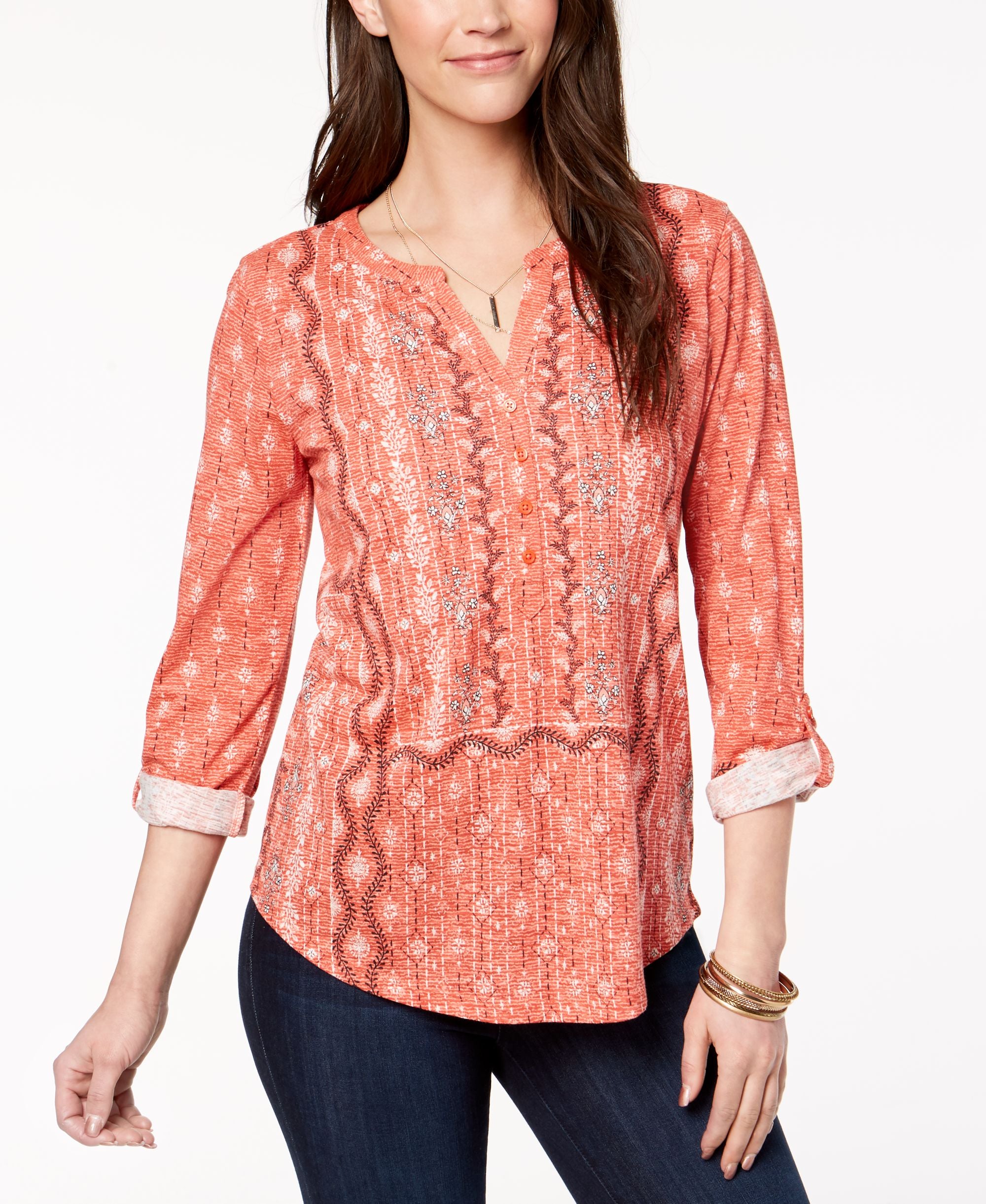 Style & Co Printed Utility Top