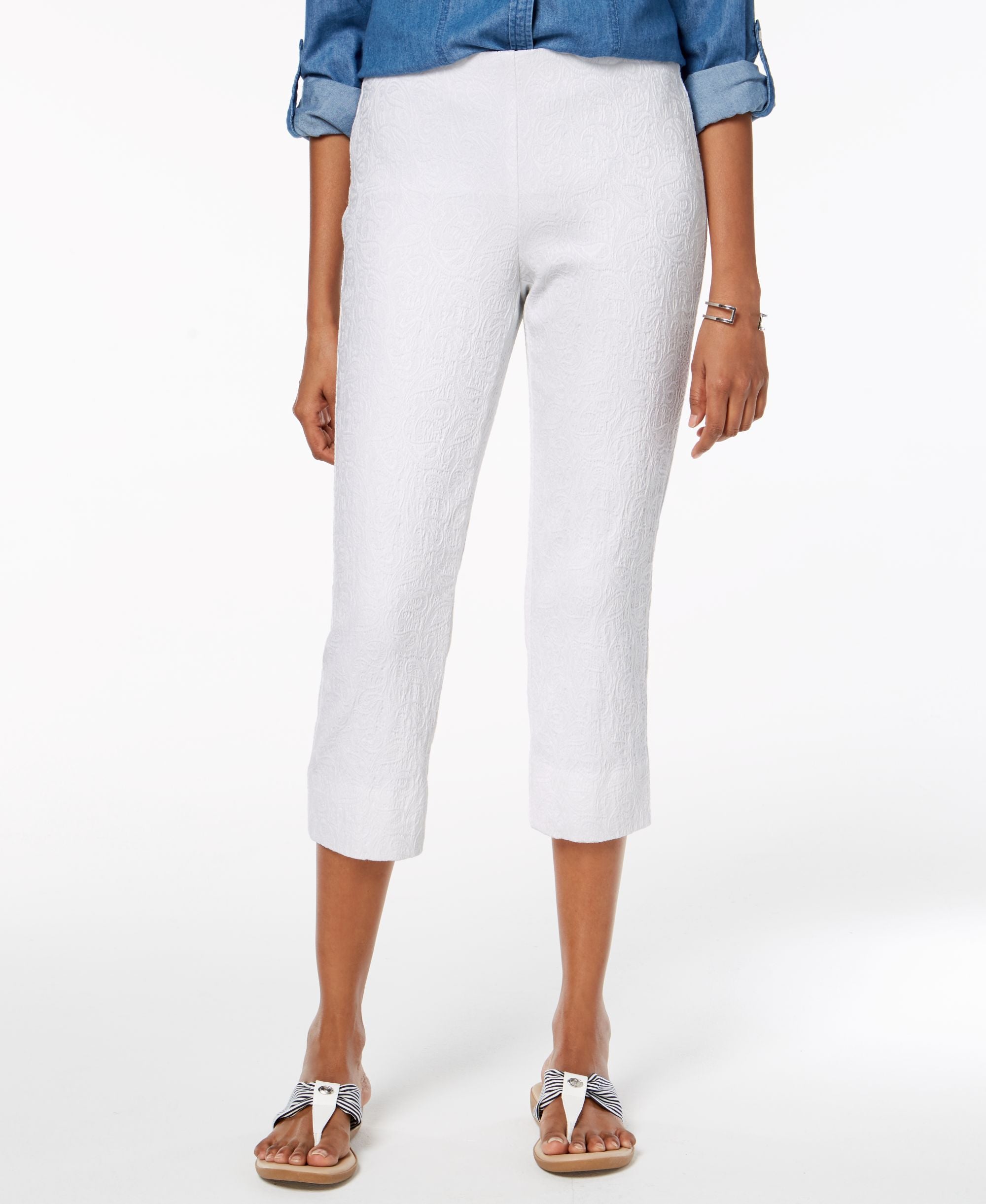 Charter Club Jacquard Textured Capri Pants