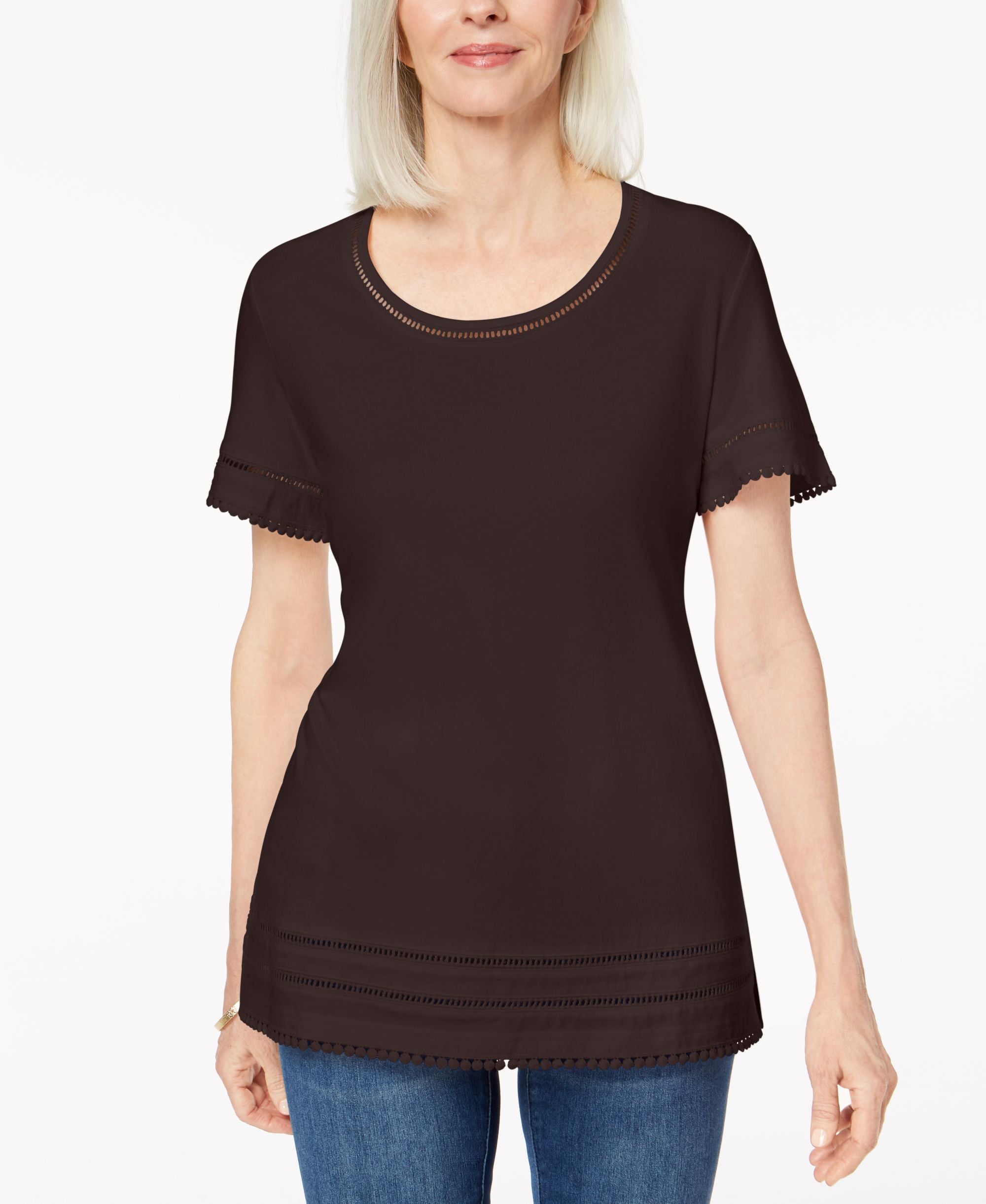 Karen Scott Ladder Inset T-Shirt