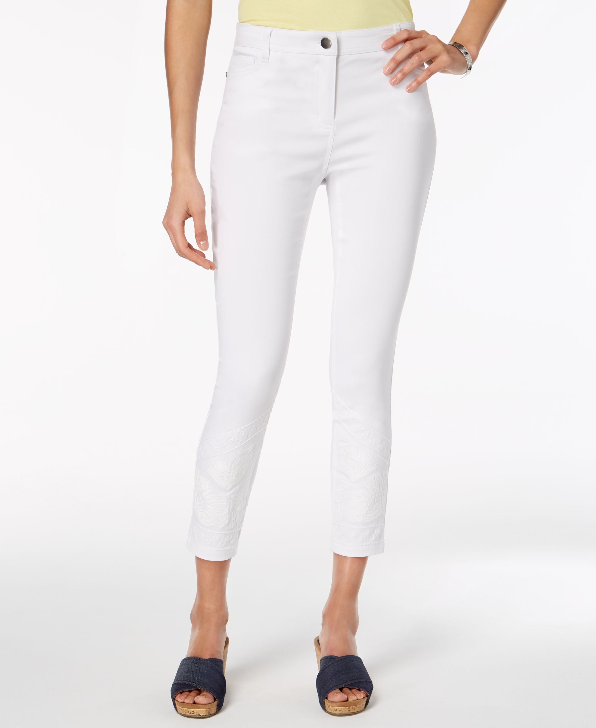 Style & Co Embroidered Skinny Ankle Pants