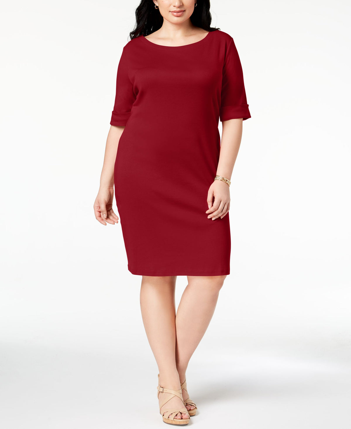 Plus Size Cotton Shift Dress