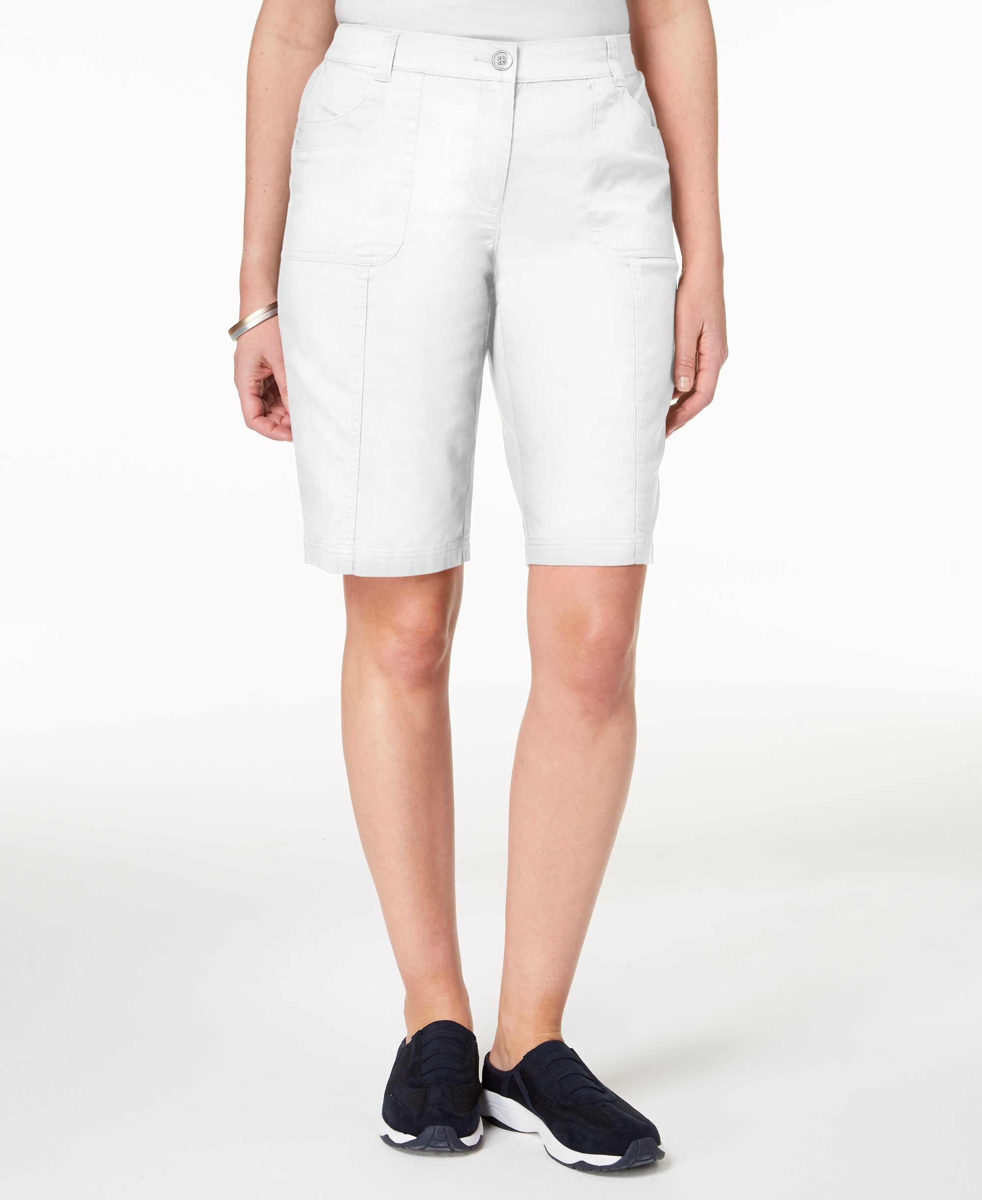 Karen Scott Mid Rise Cotton Shorts