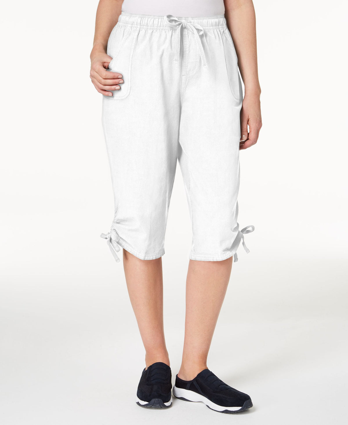 Petite Cotton Ruched Skimmer Shorts