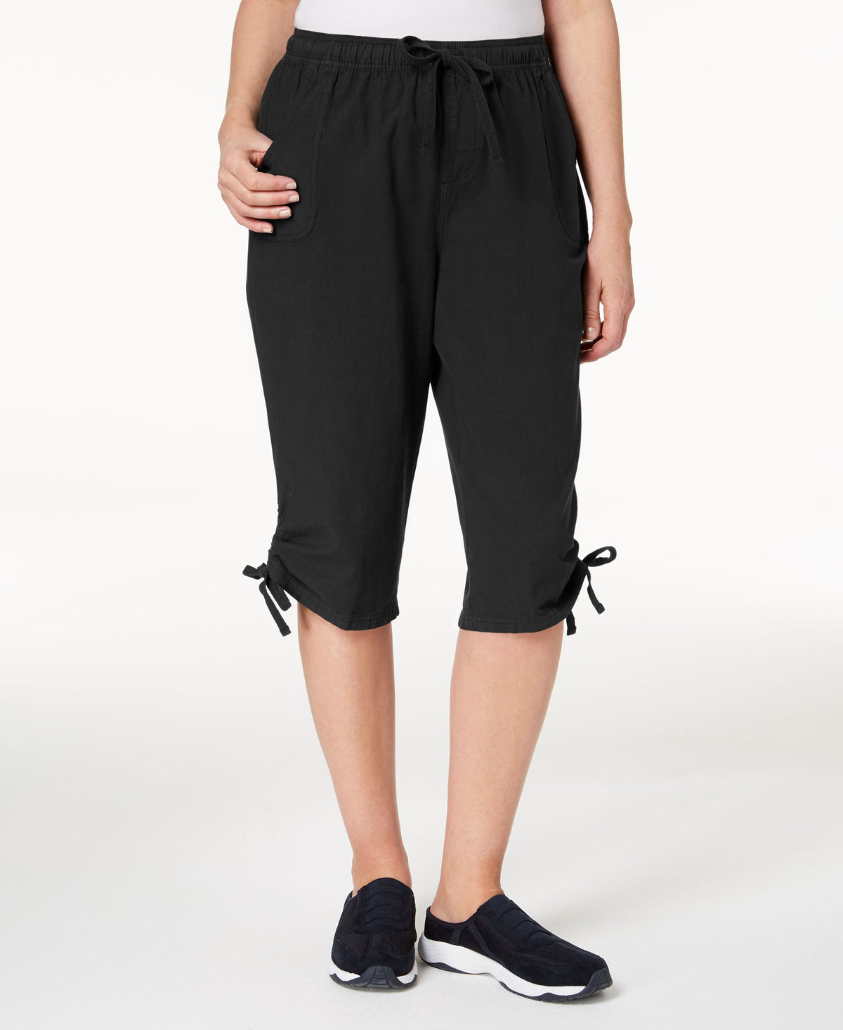 Petite Cotton Ruched Skimmer Shorts