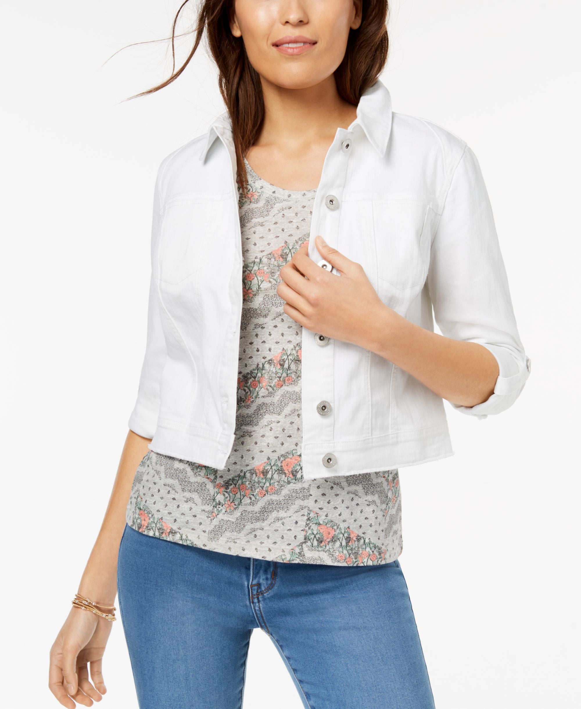 Released Hem Denim Jacket