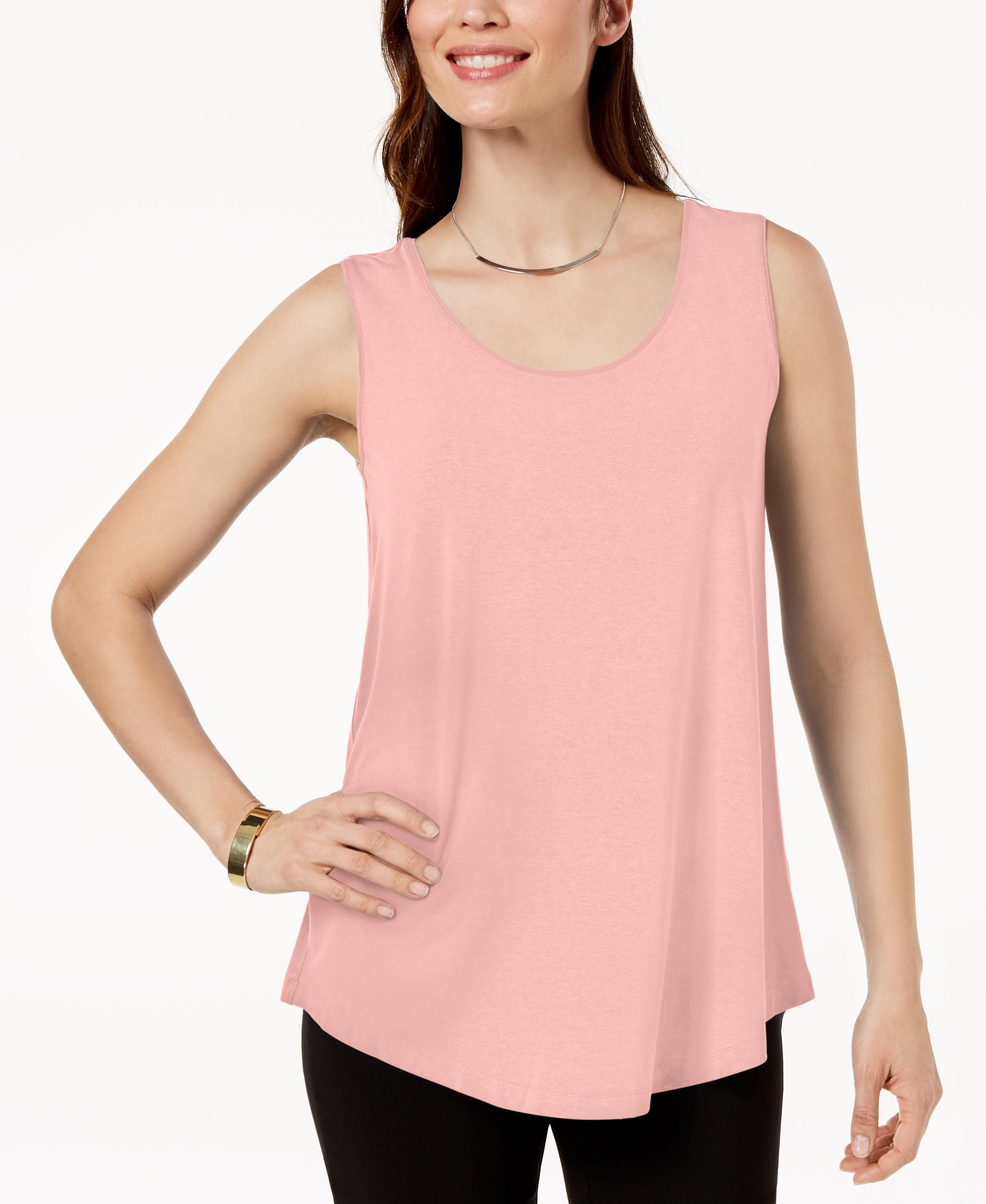 JM Collection Petite Scoop Neck Tank Top