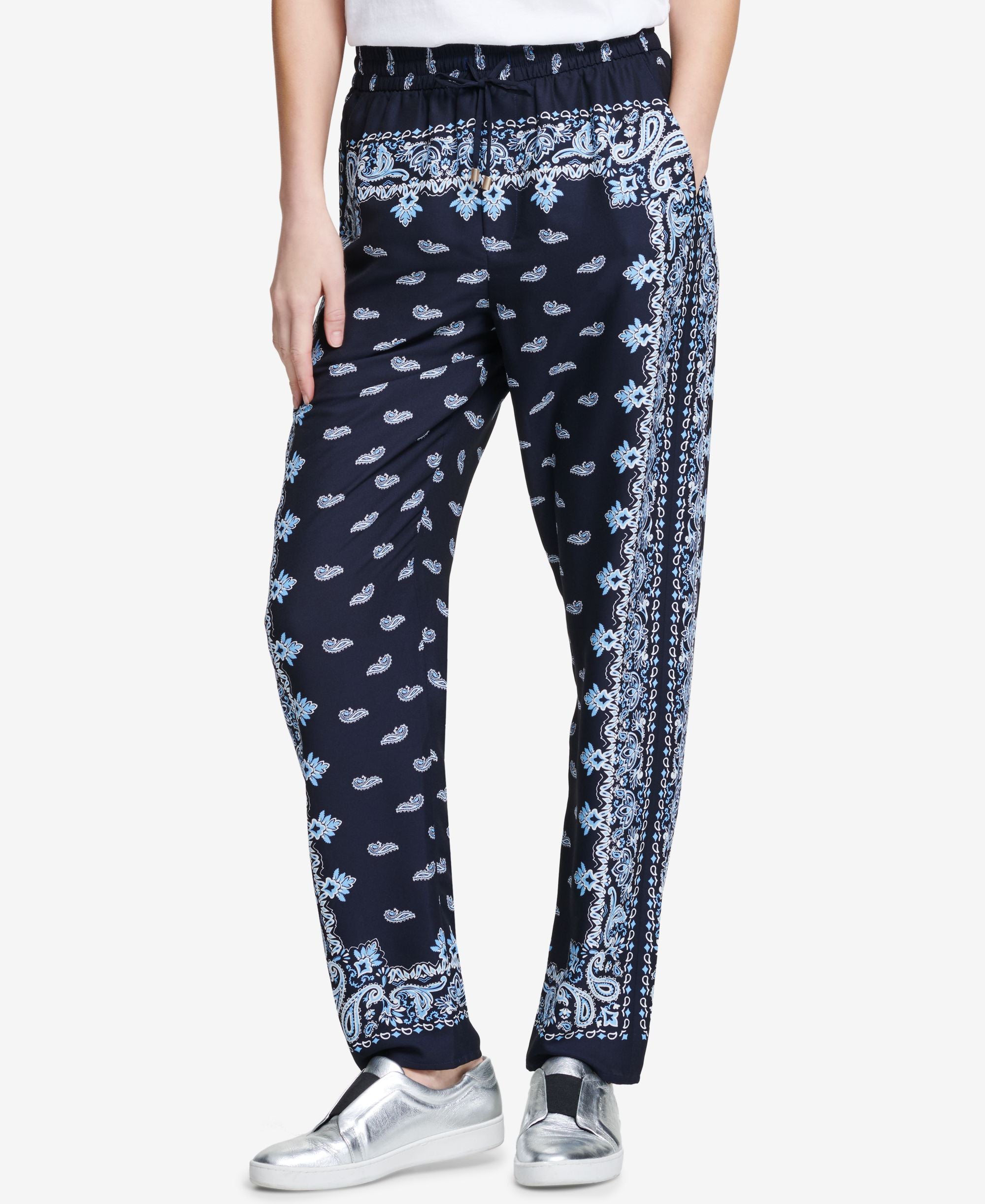 DKNY Printed Drawstring Pants
