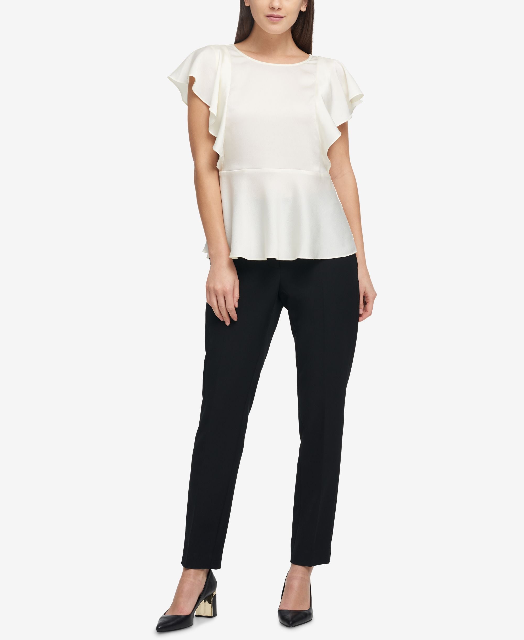 DKNY Ruffled Flowy Top