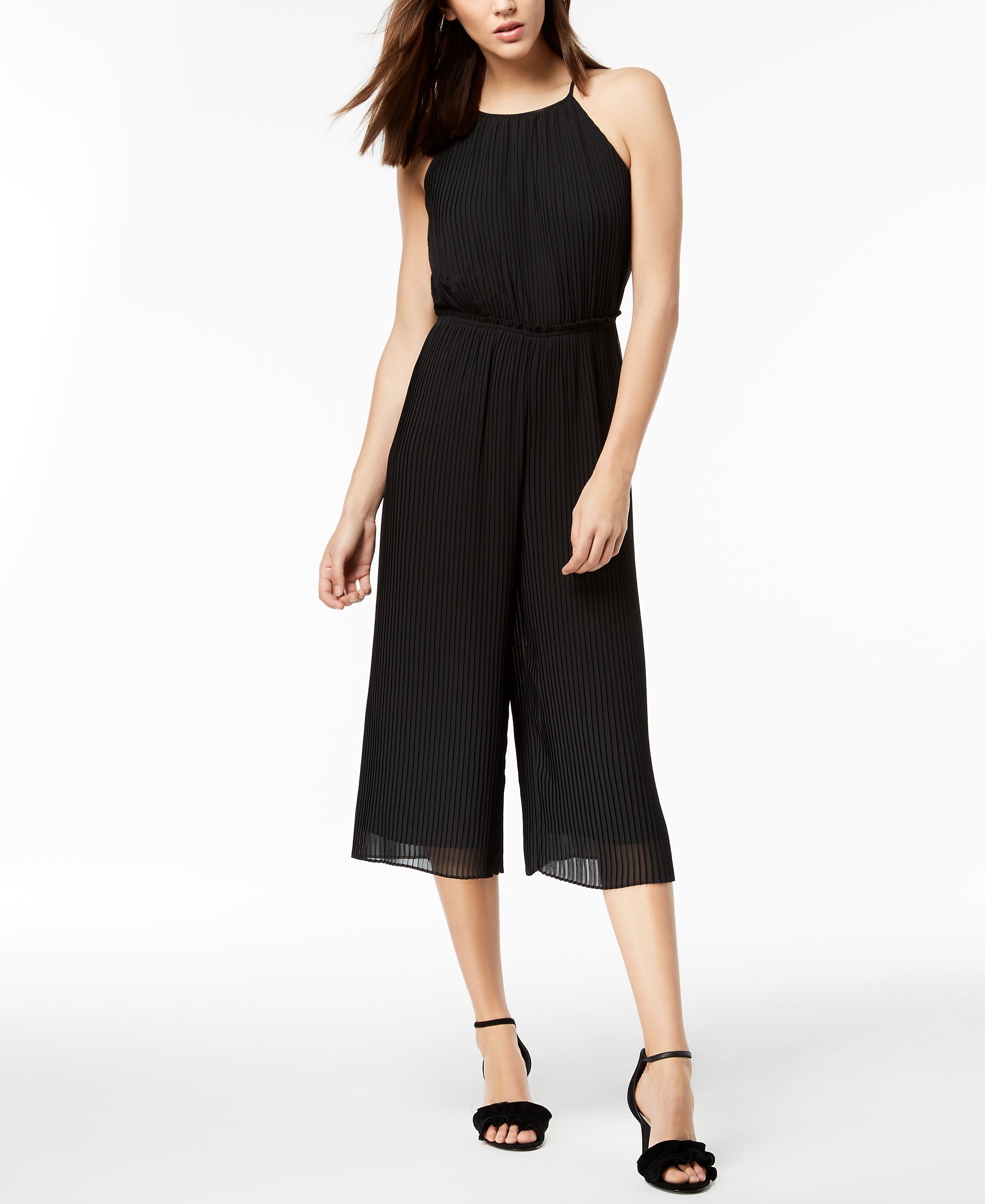 Maison Jules Pleated Cropped Jumpsuit