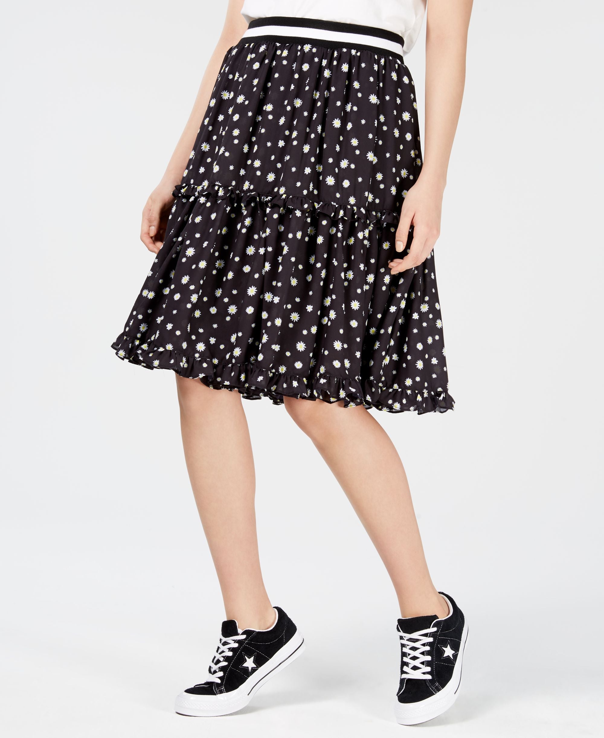 Nicopanda Tiered Floral Print Skirt