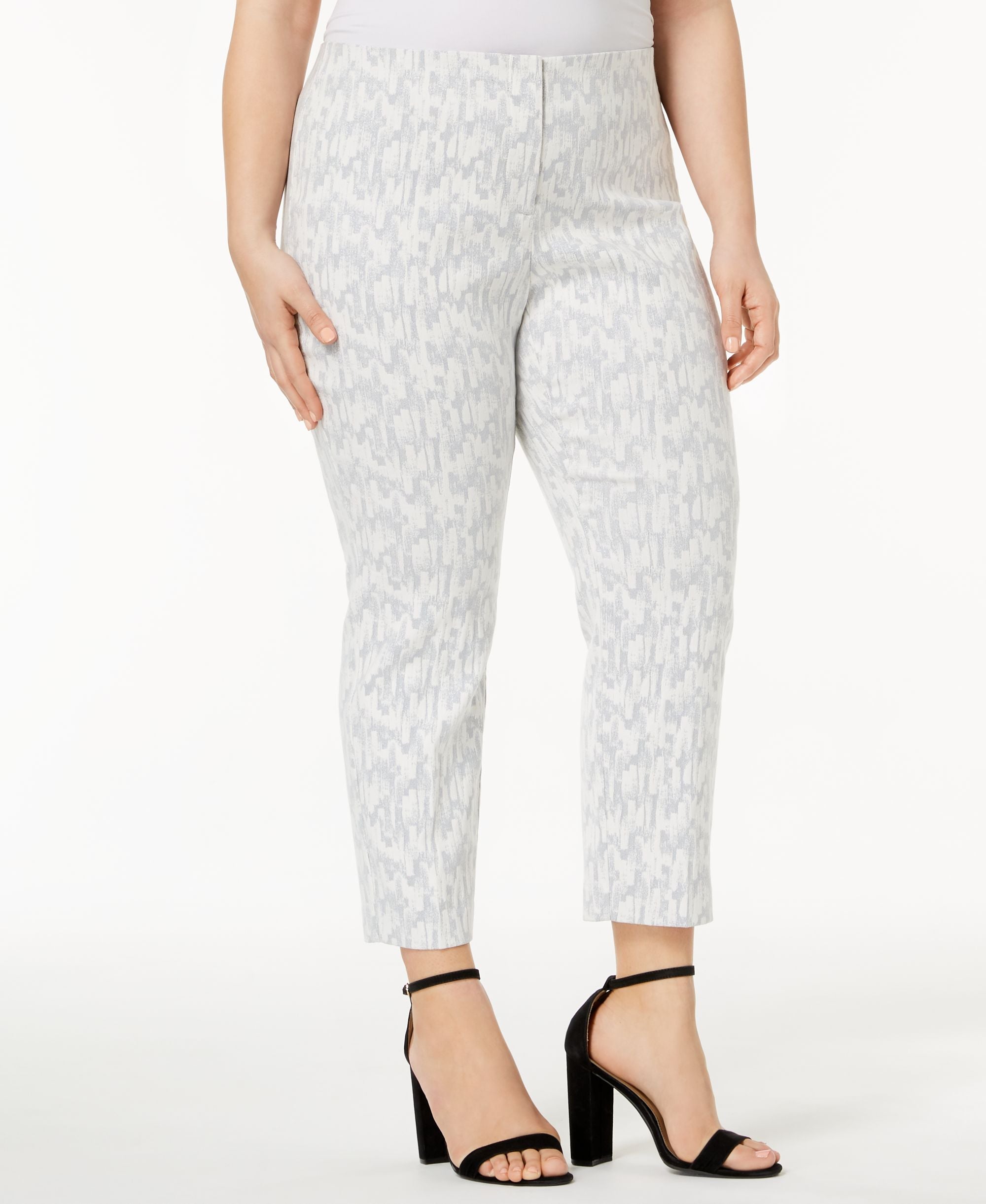 Alfani Plus Size Jacquard Ankle Pants