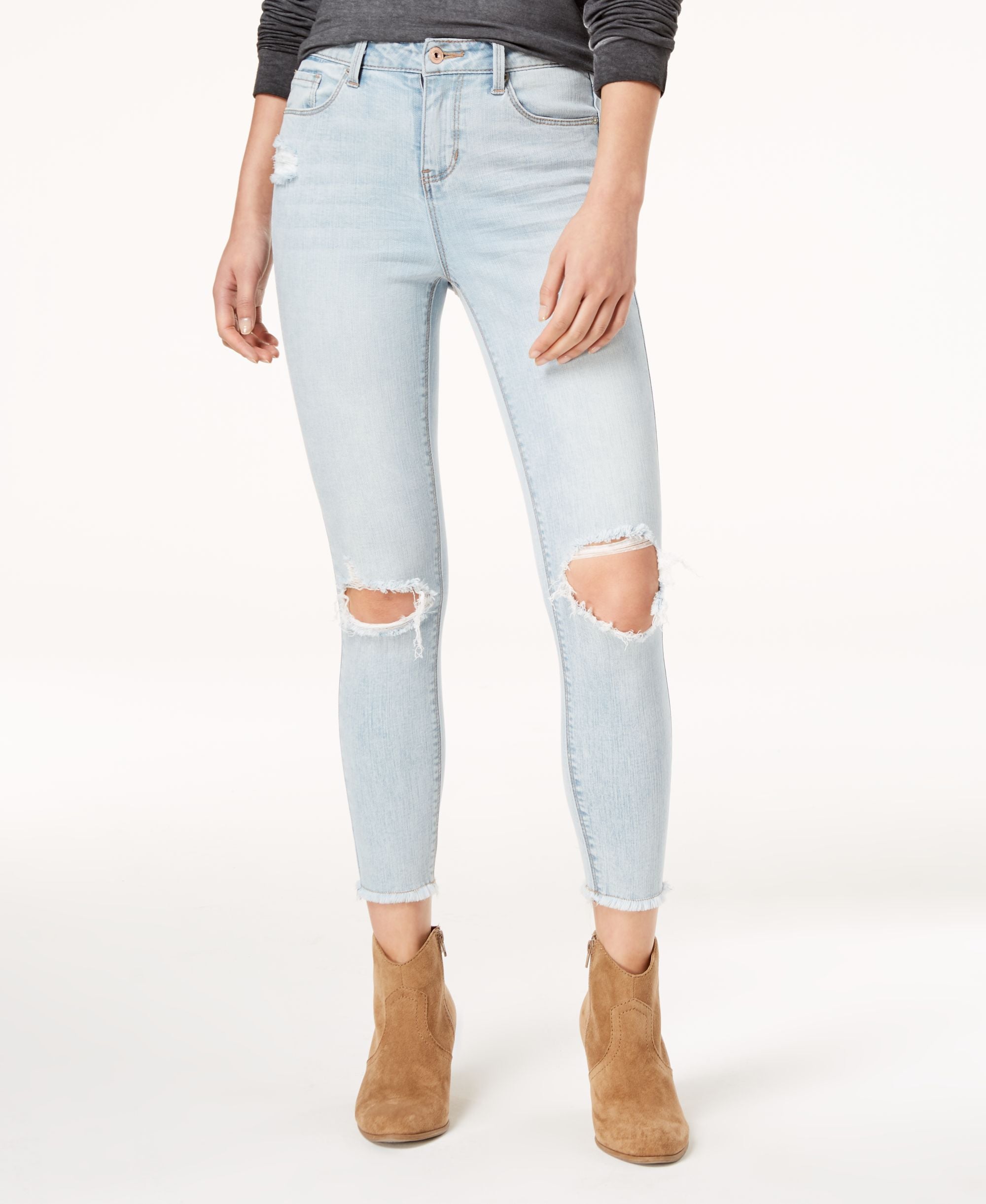 American Rag Juniors Ripped Ankle Length Skinny Jeans