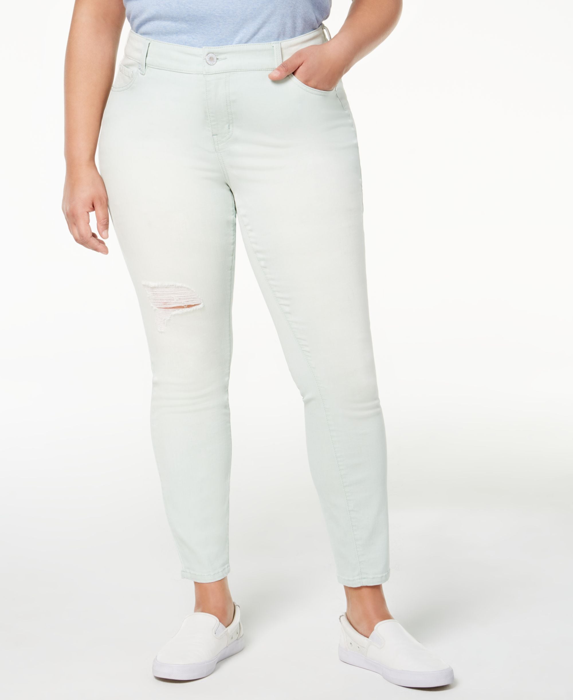 Celebrity Pink Plus Size Ripped Skinny Jeans