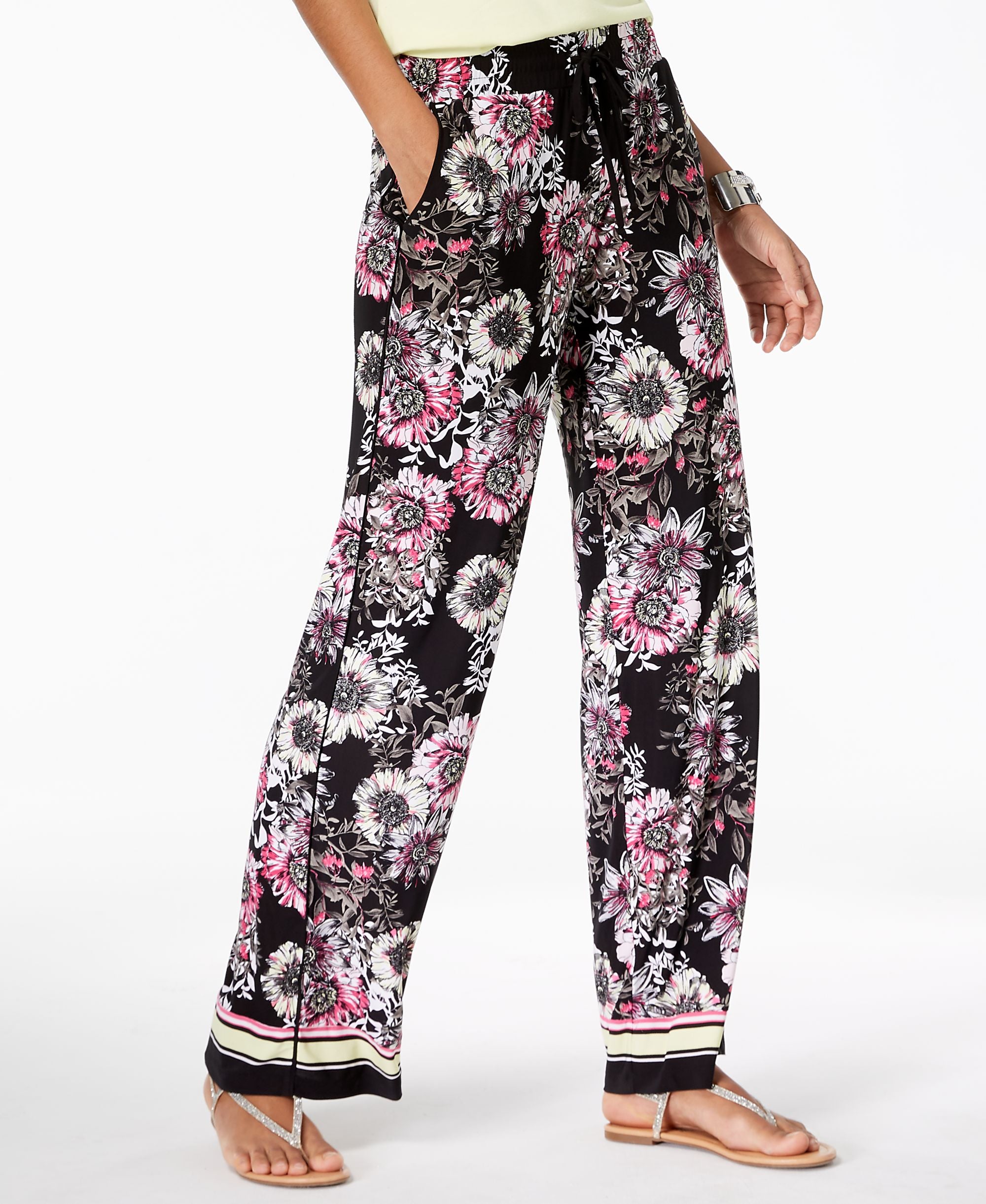 Printed Wide Leg Pants