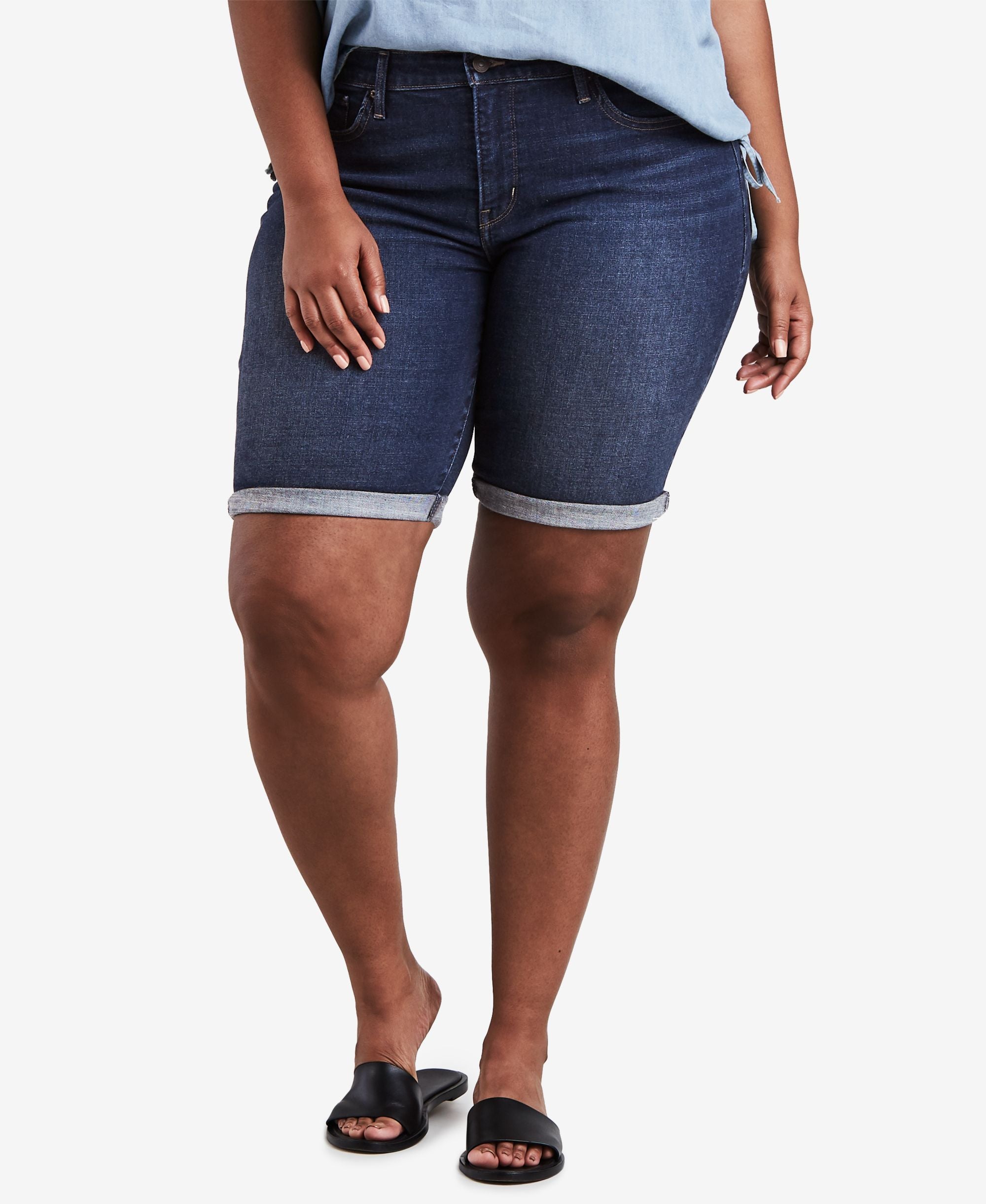Levis Plus Size Lost Blues Cotton Denim Bermuda Shorts