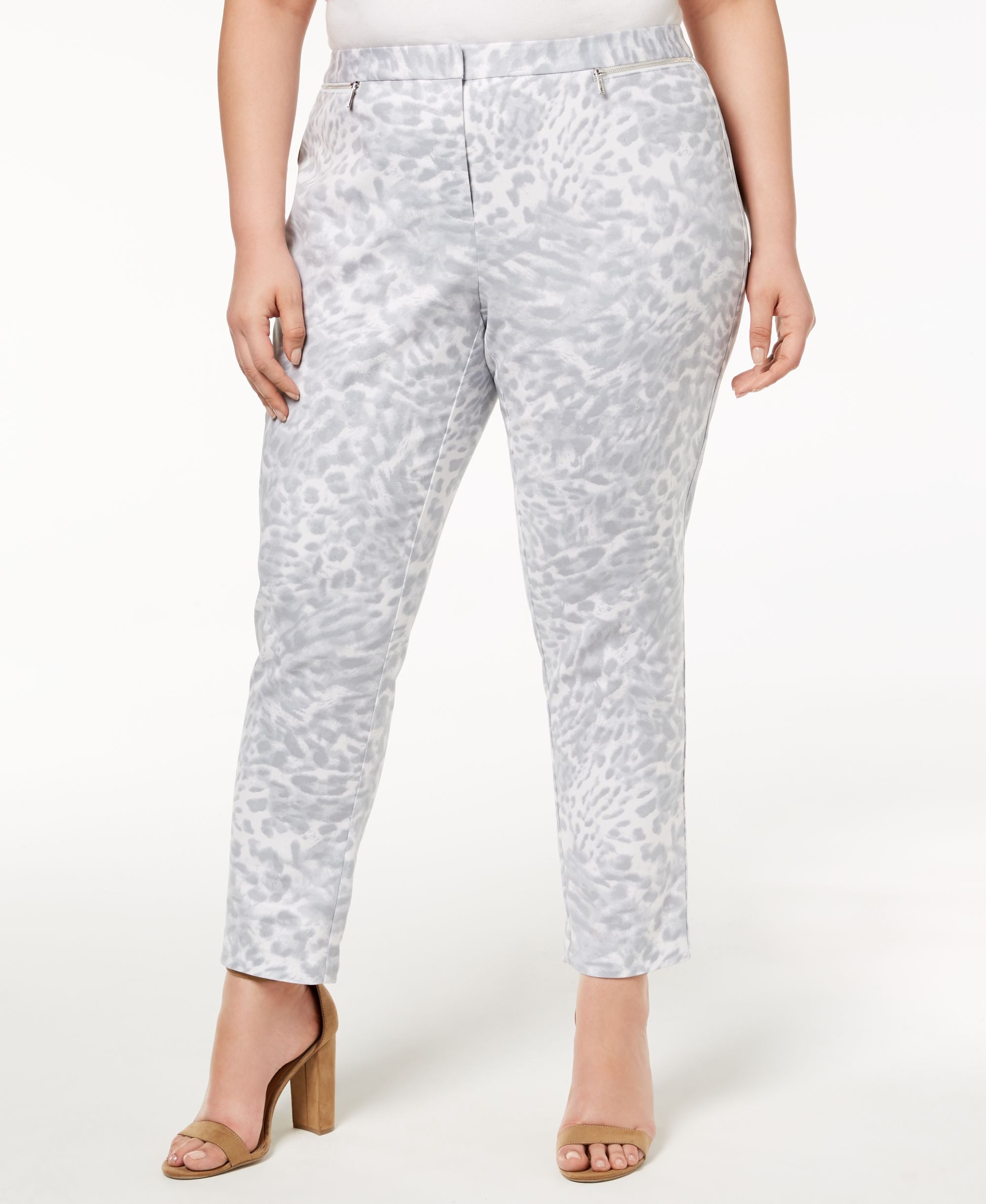 Calvin Klein Plus Size Printed Slim Leg Pants