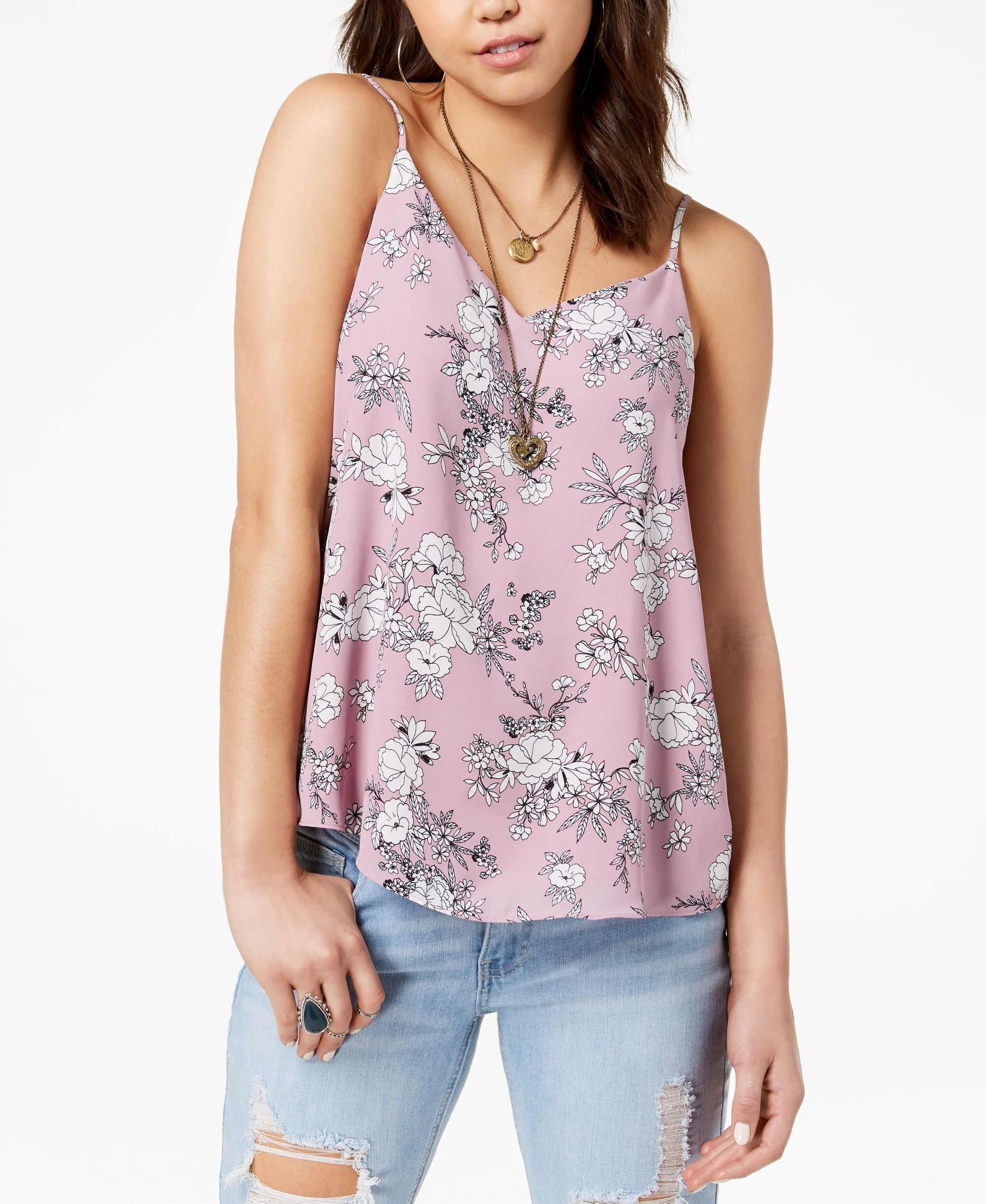 Hippie Rose Juniors V Neck Tank Top