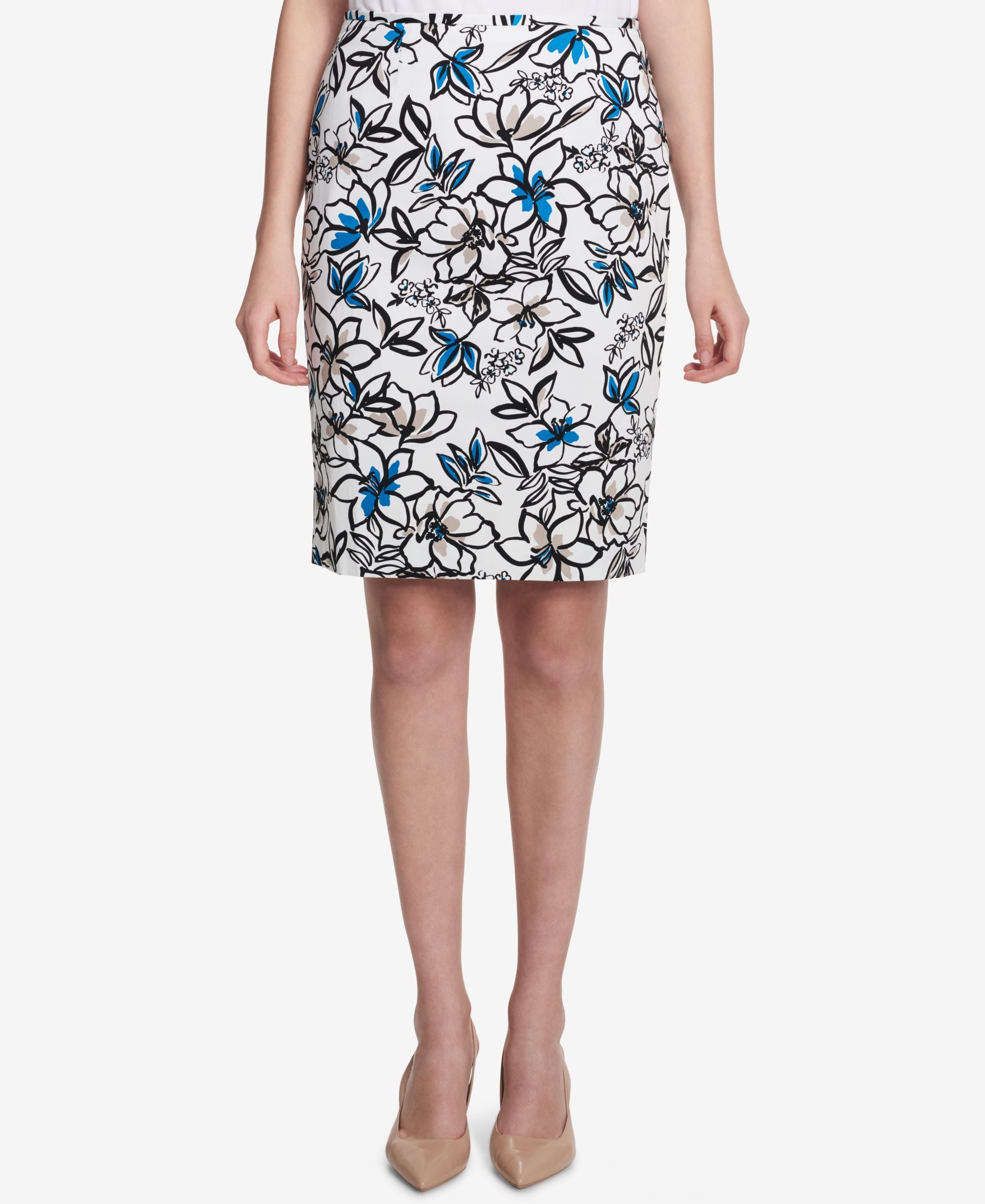 Calvin Klein Printed Pencil Skirt