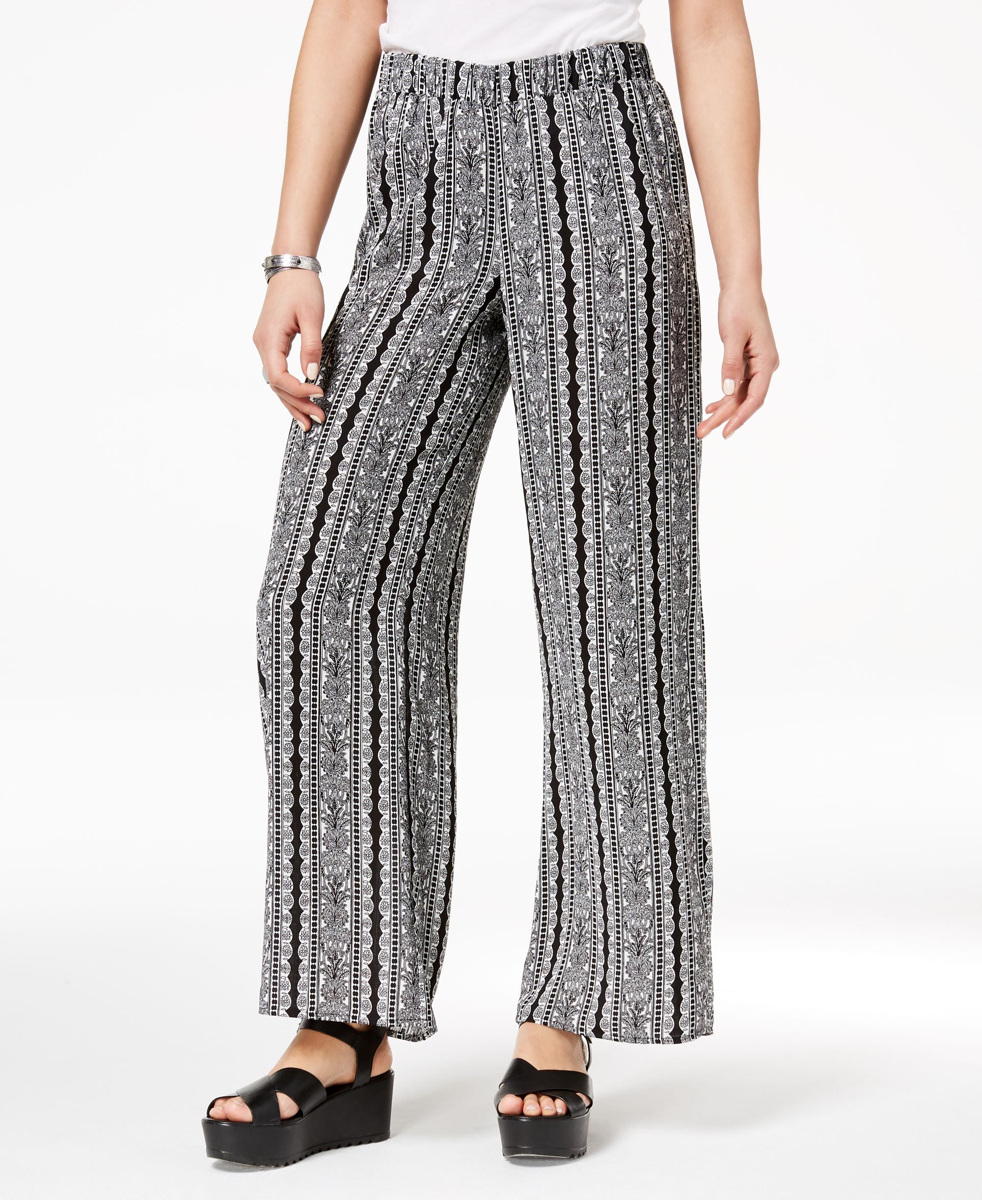 Hippie Rose Juniors Printed Wide Leg Soft Pants