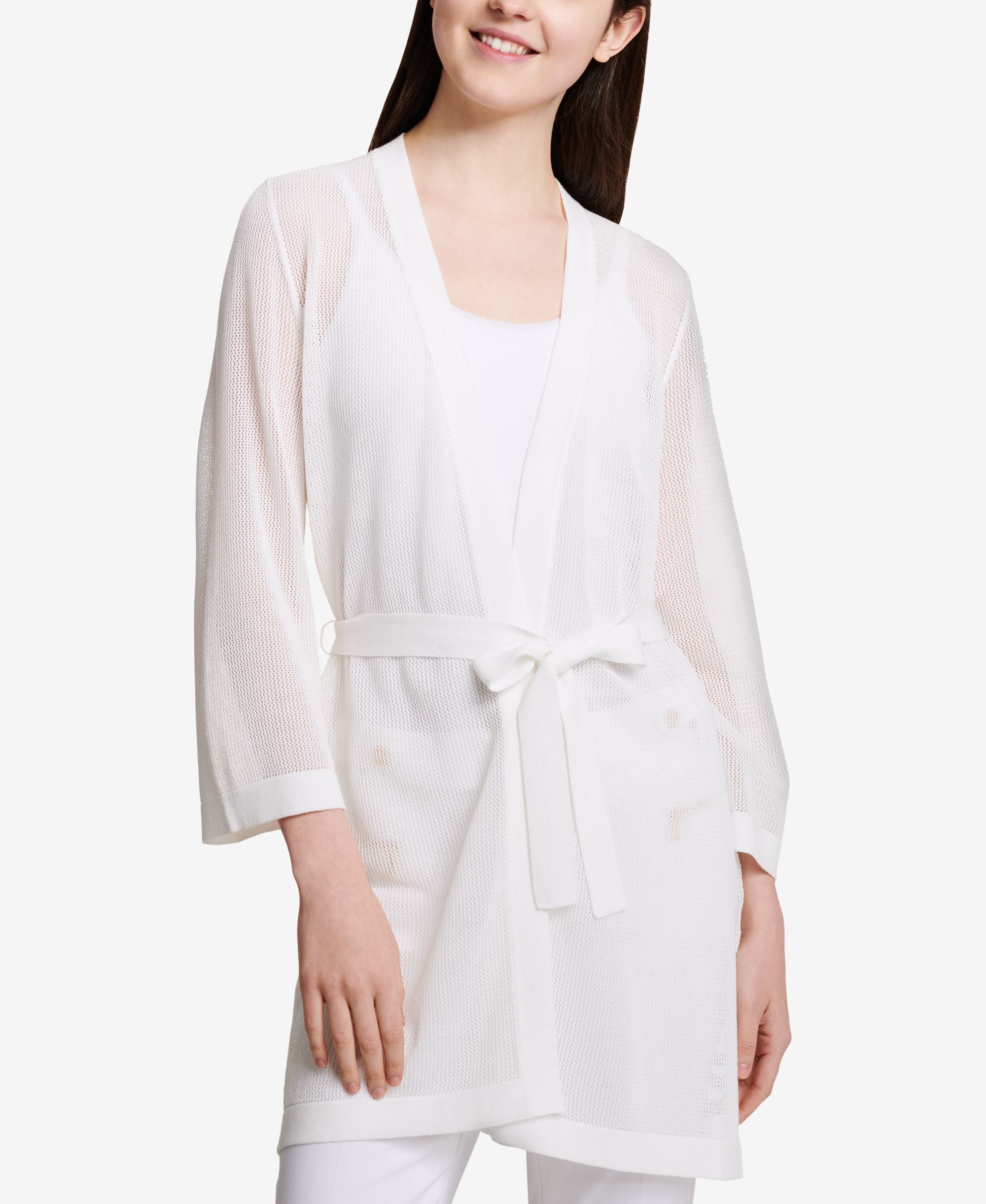 Calvin Klein Belted Mesh Cardigan