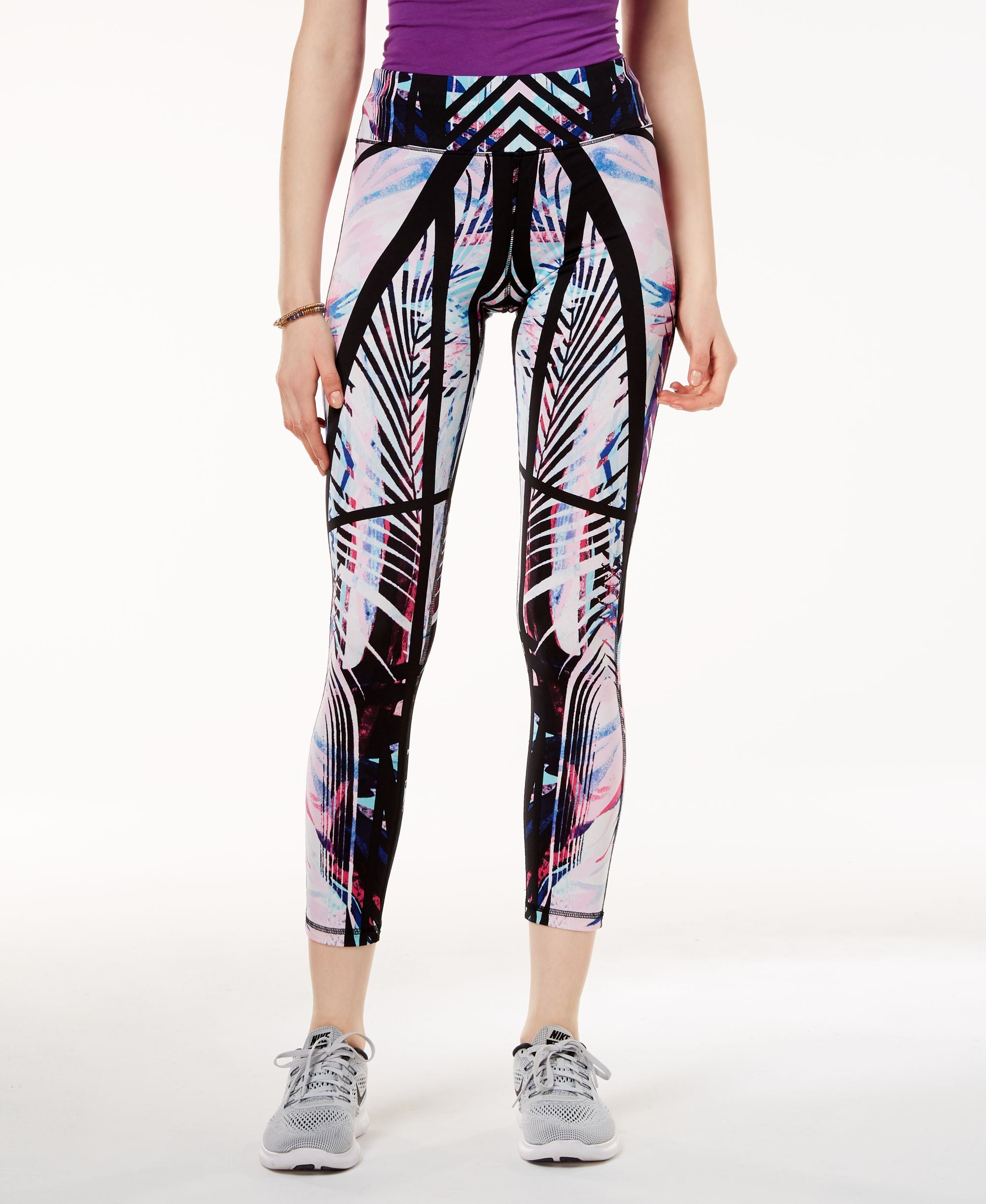 Active Juniors' Palm-Printed Yoga Leggings