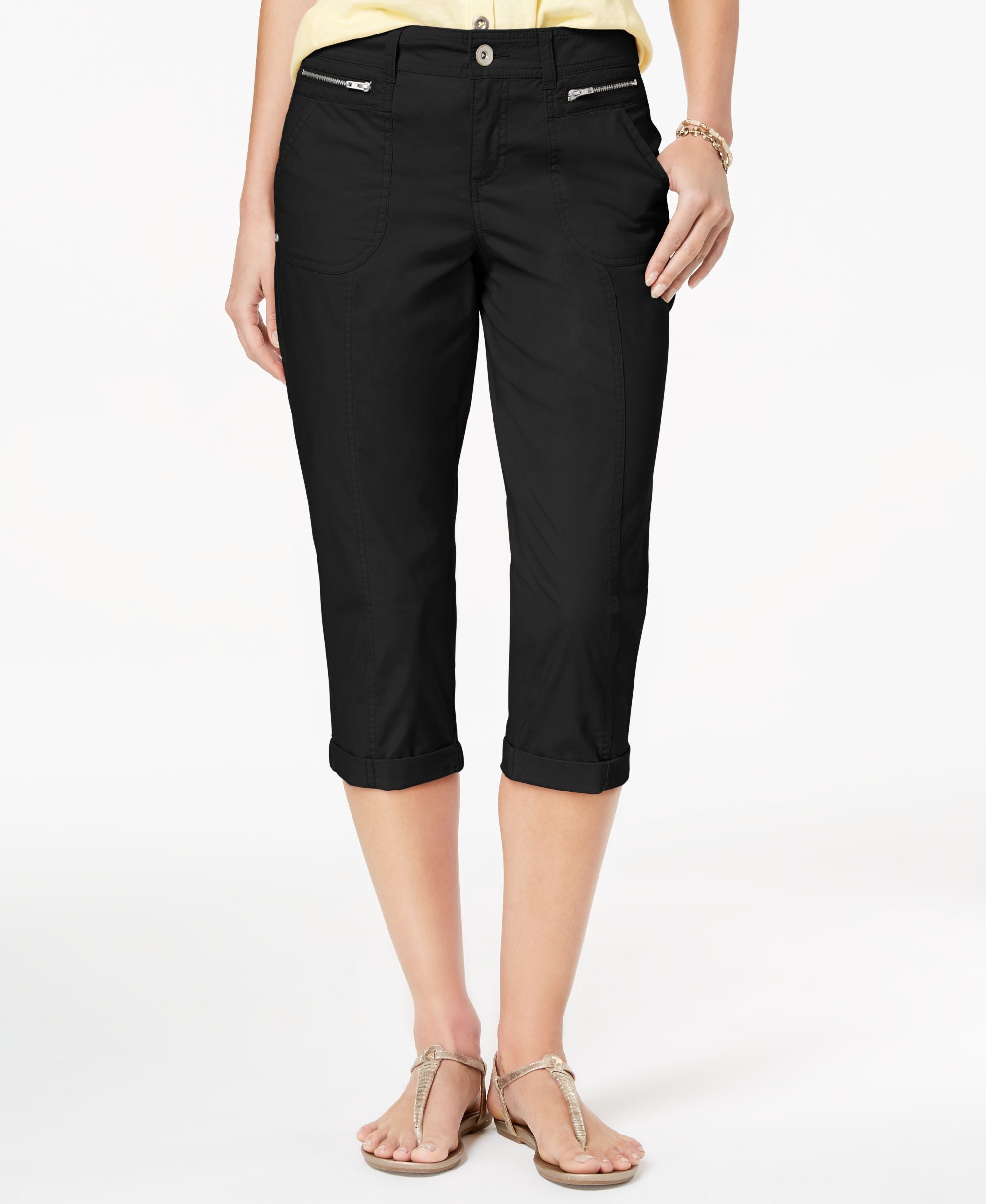 Petite Cuffed Capri Pants