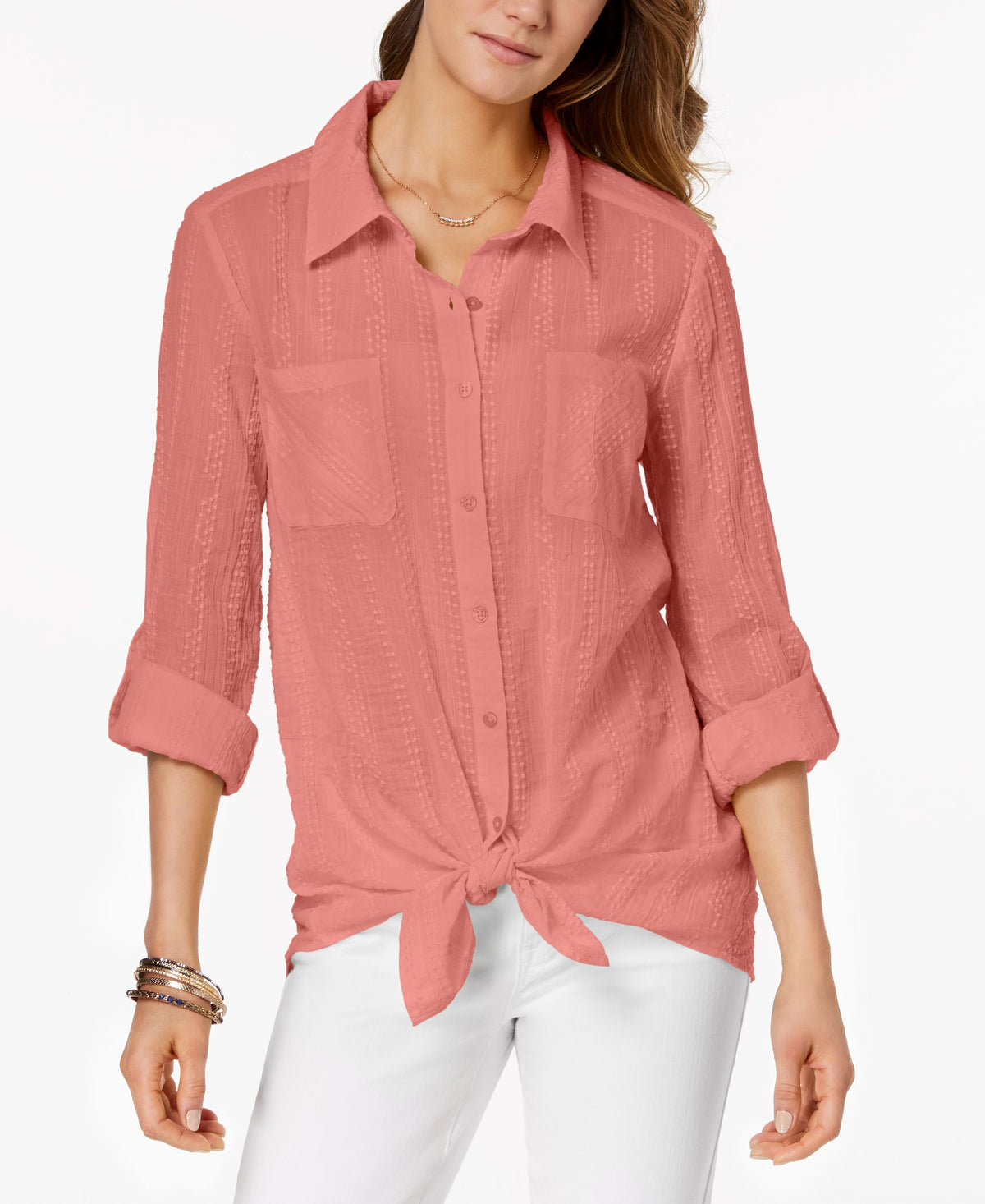 Style & Co Tie Front Shirt