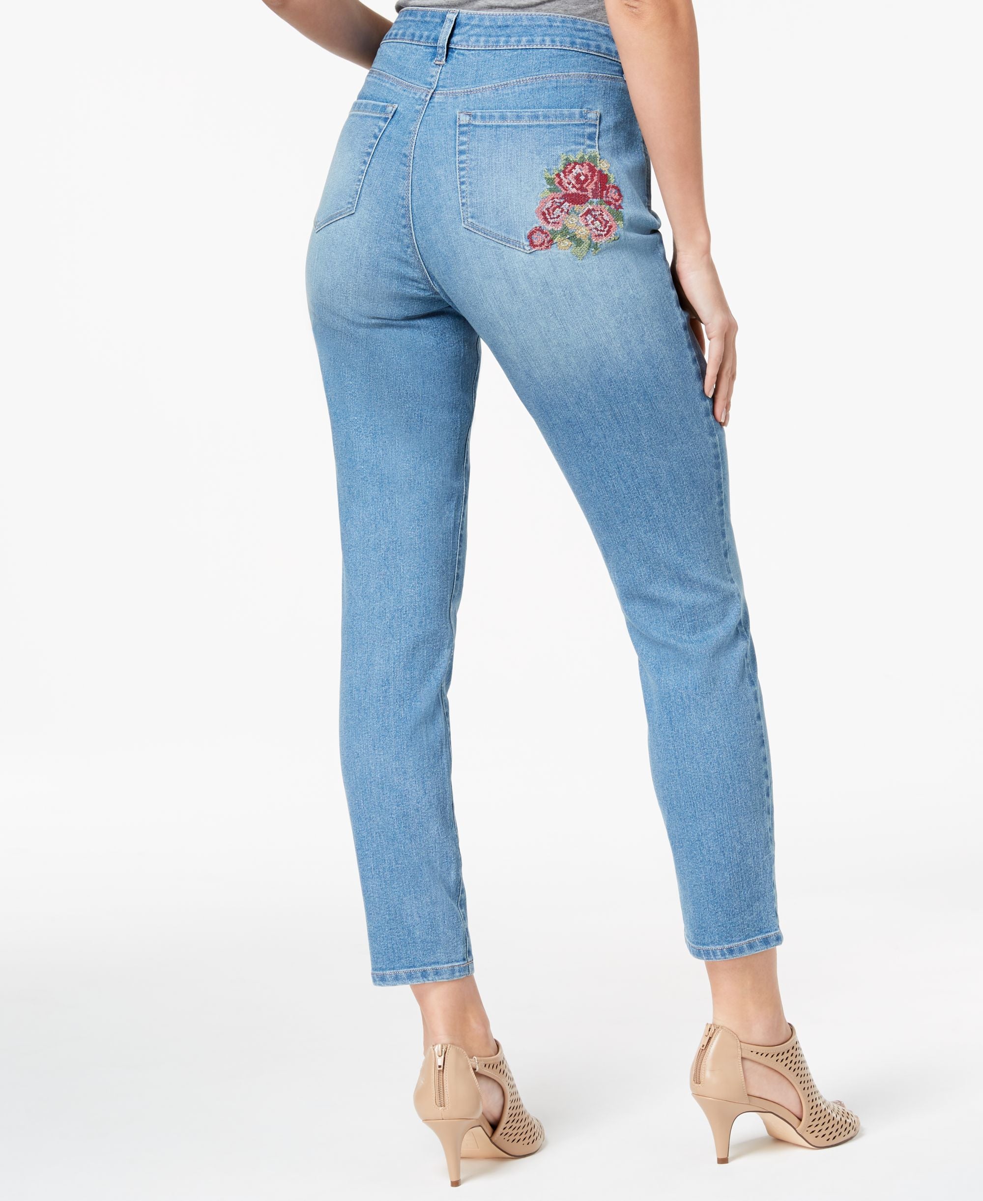 Style & Co Tummy Control Curvy-Fit Skinny Jeans Visions 2
