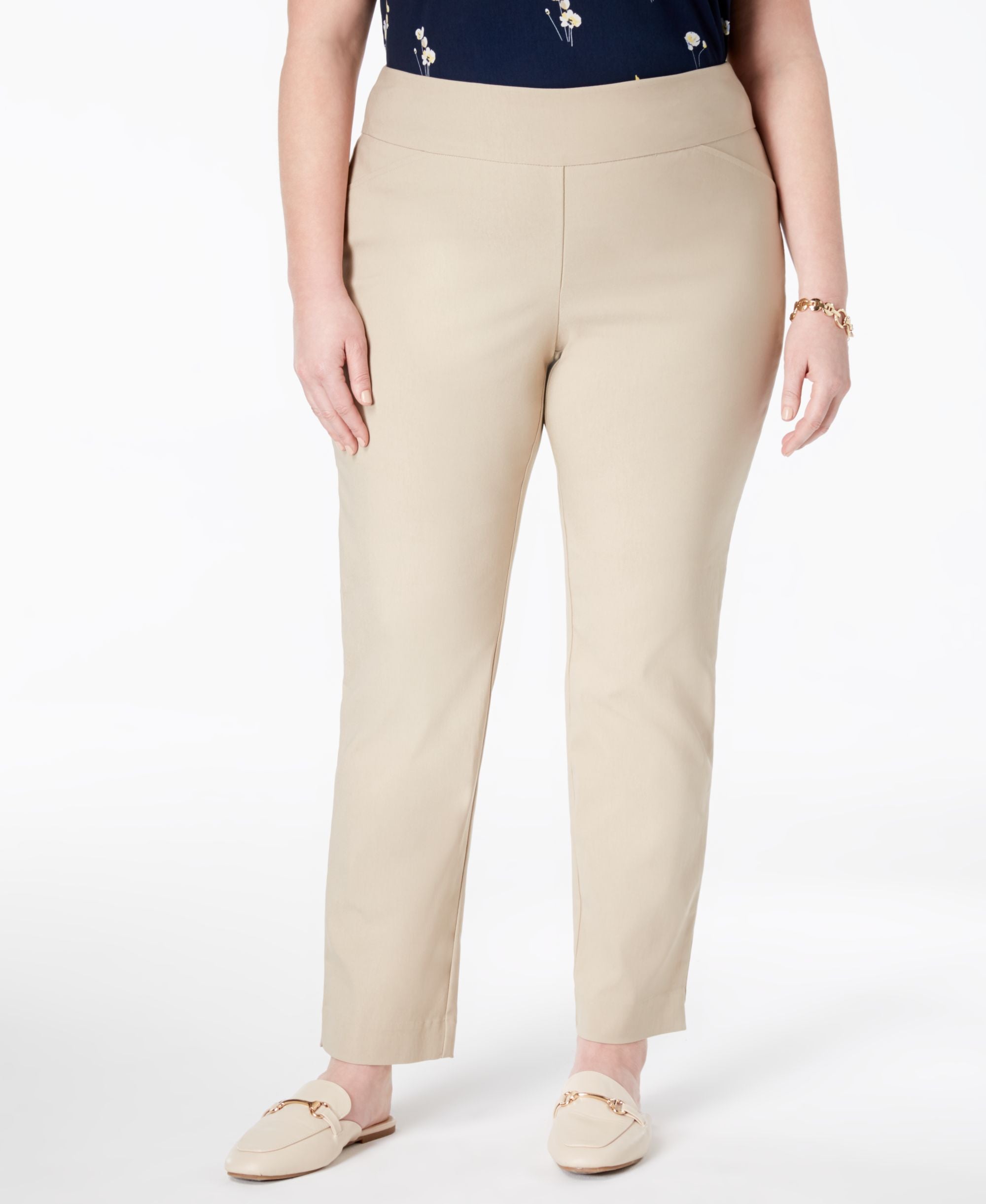 Petite Plus Size Cambridge Tummy-Control Pull-On Pants