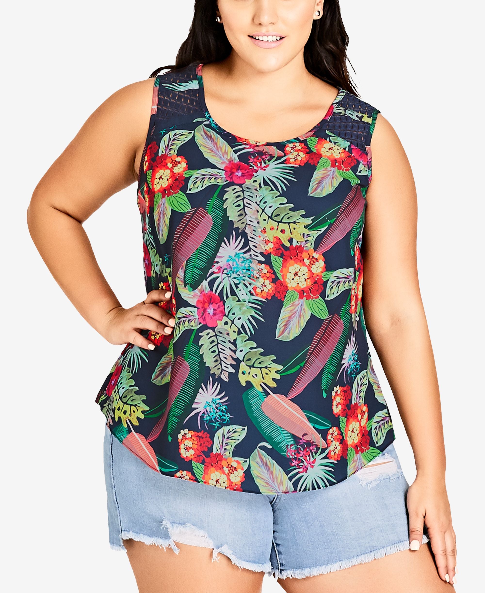 City Chic Trendy Plus Size Printed Tank Top