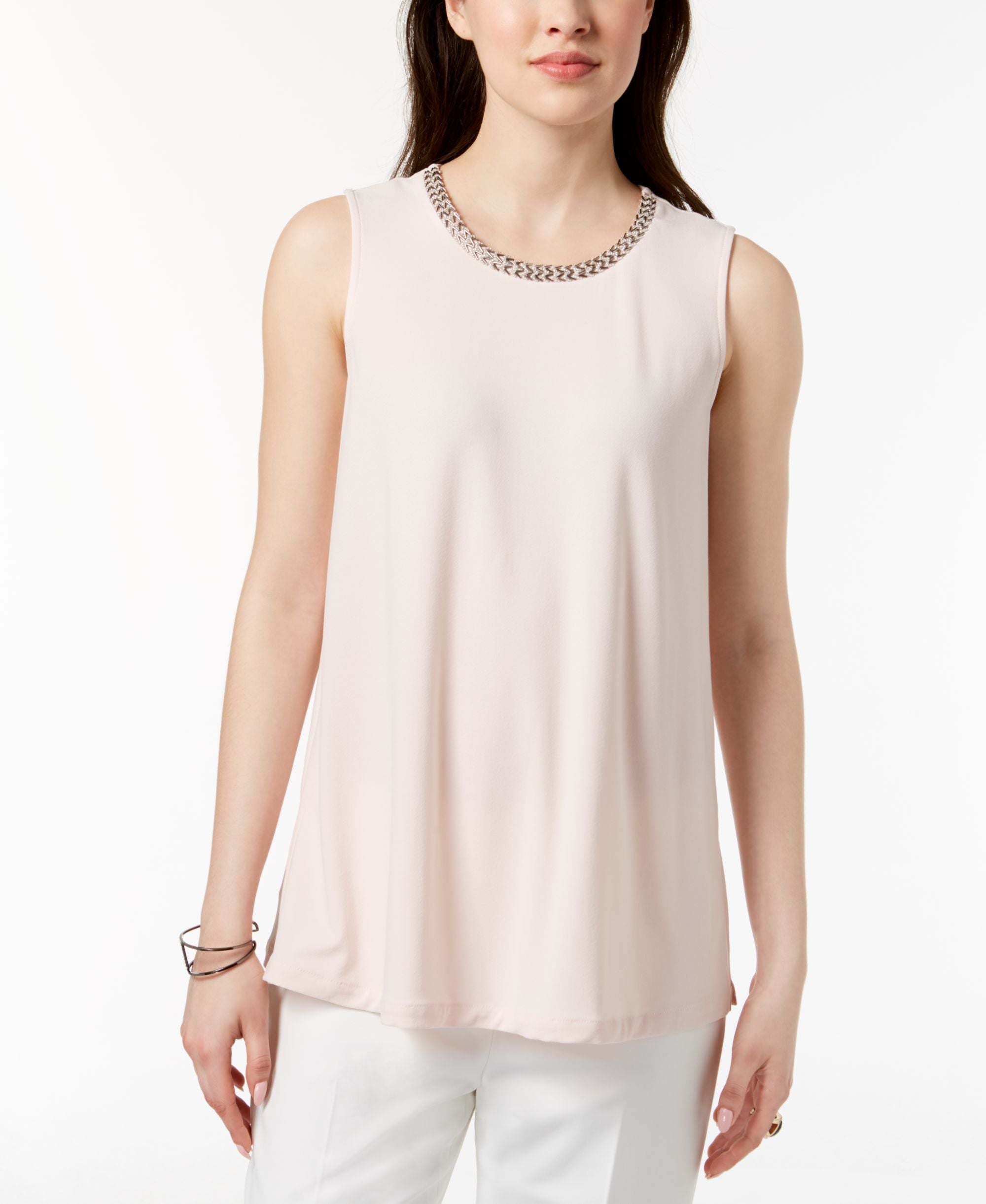 Alfani Embellished Neck Top