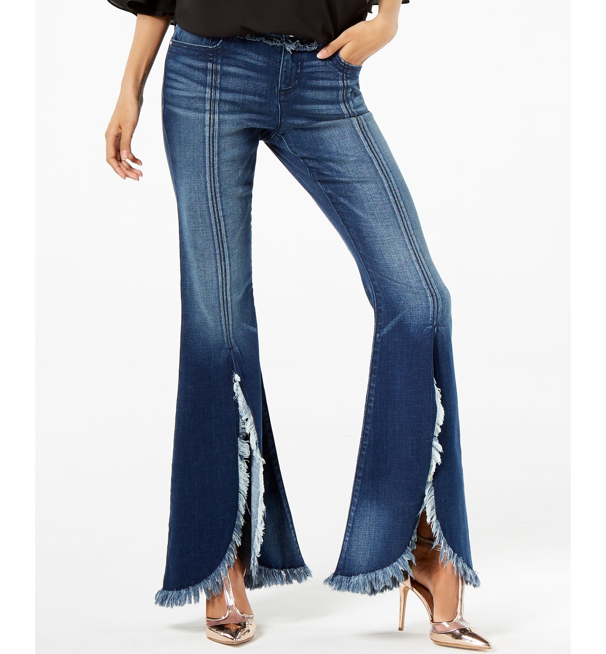 Frayed Tulip Hem Jeans