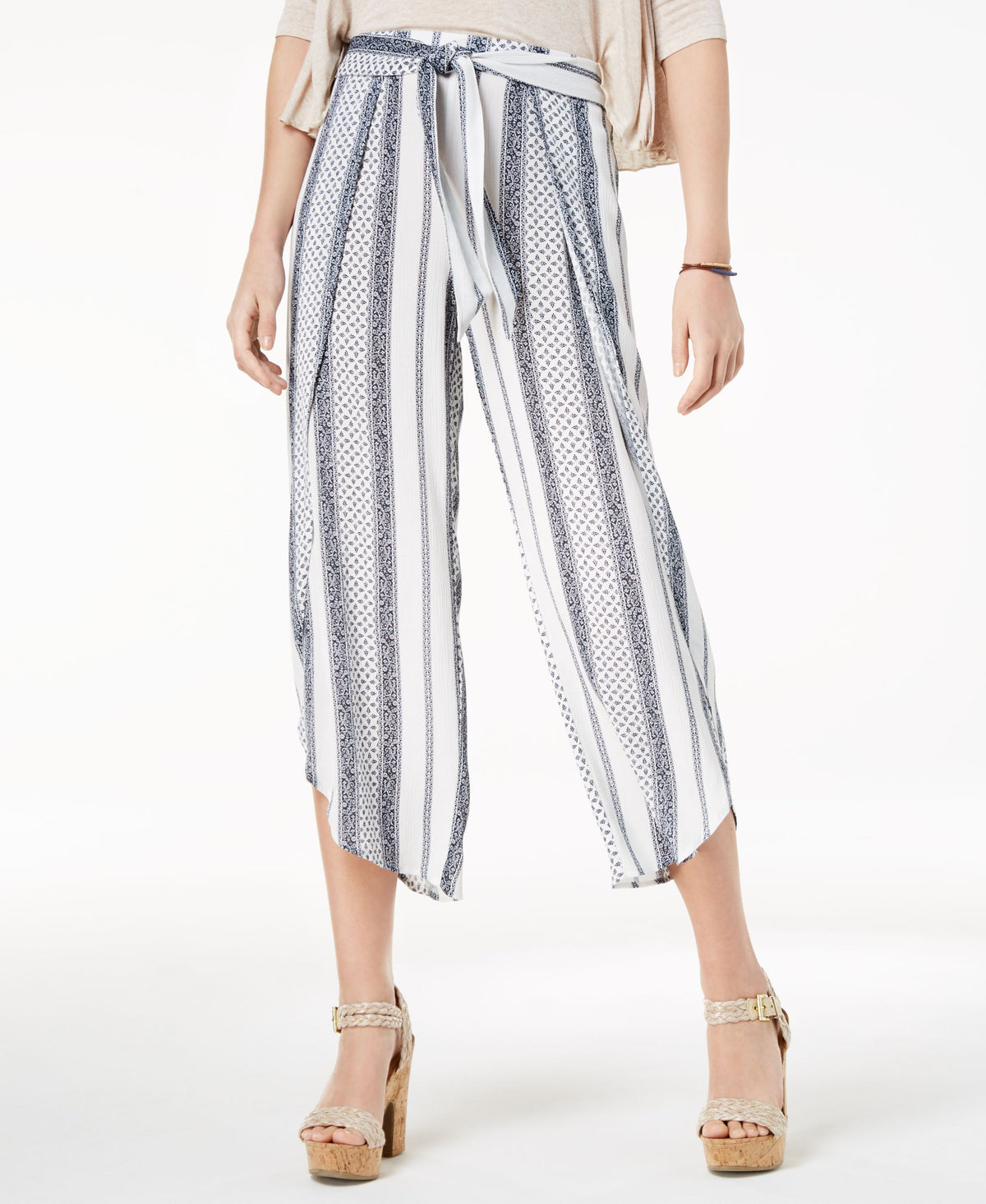 Juniors' Cropped Flyaway Pants