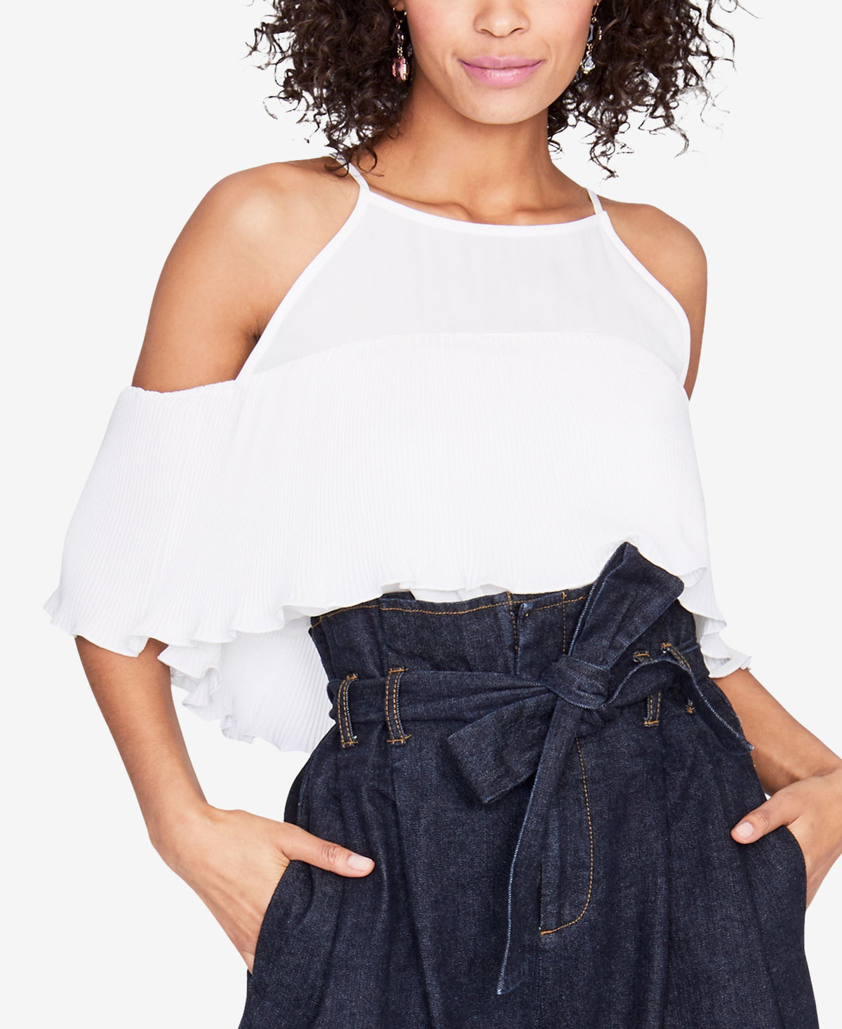 Rachel Rachel Roy Cold Shoulder Flounce Top