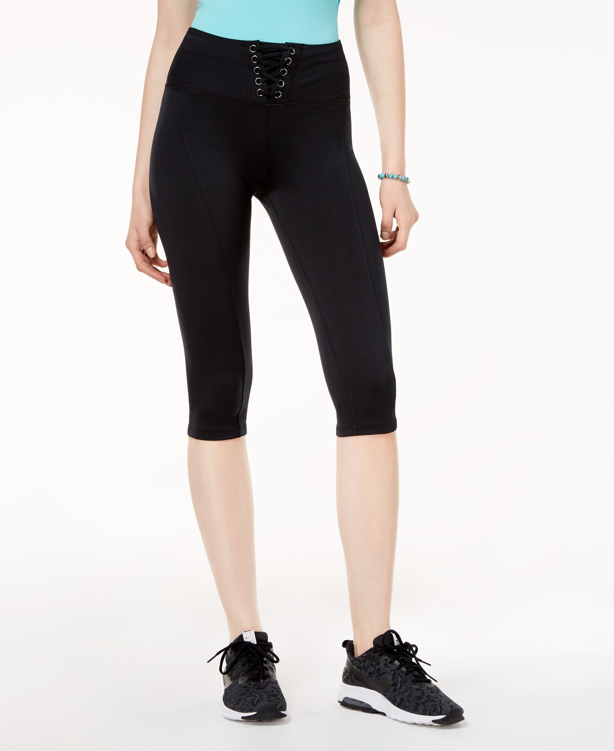 Active Juniors' Lace-Up Cropped Leggings