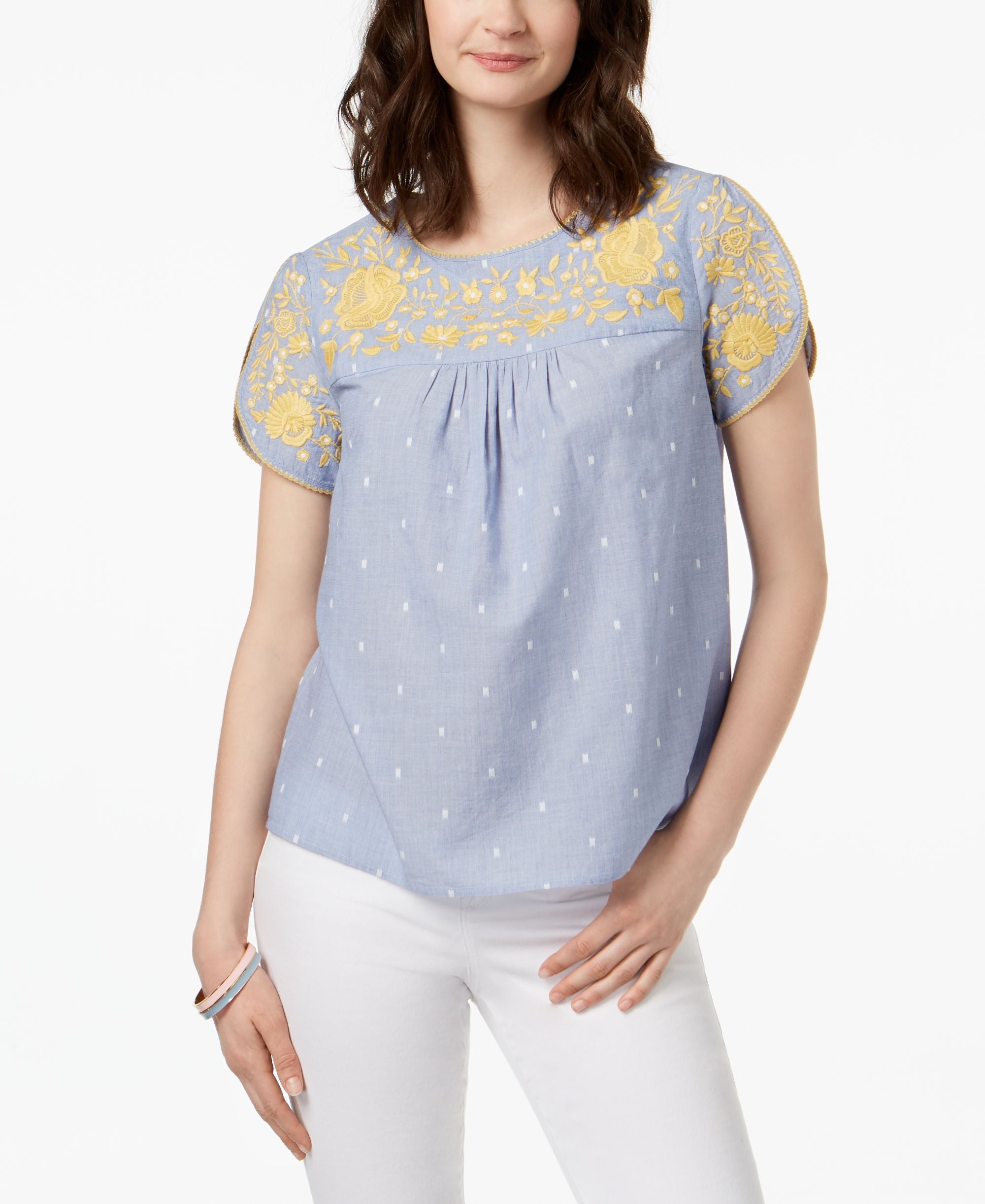Charter Club Cotton Embroidered Top