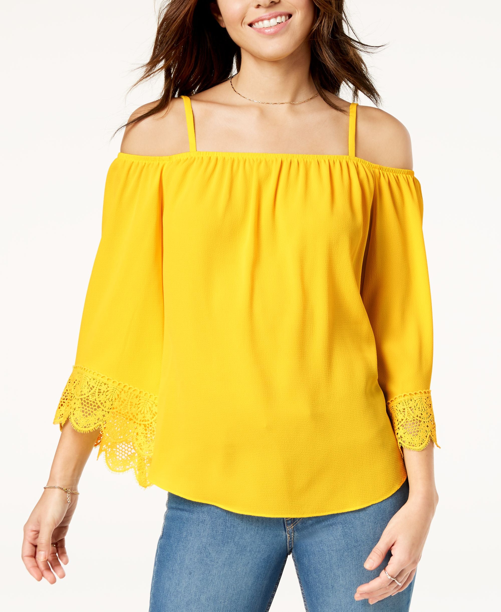 Bcx Juniors Off The Shoulder Crochet Top