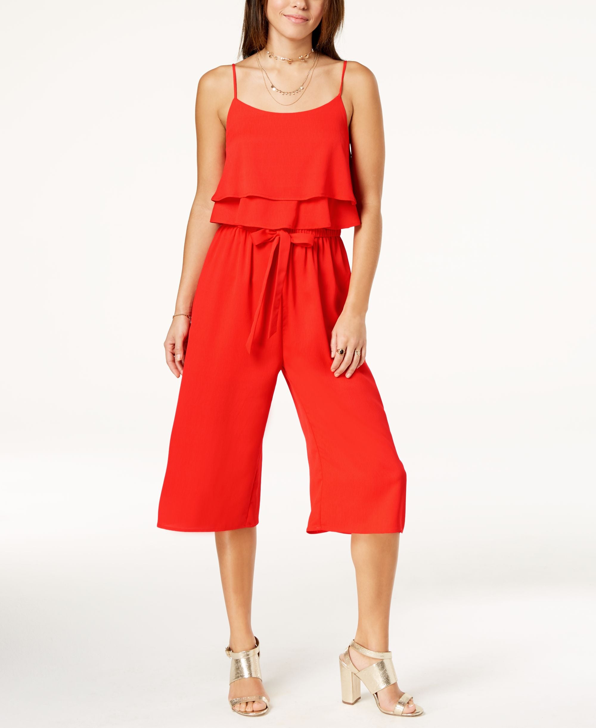 One Clothing Juniors Ruffled Popover Jumpsuit
