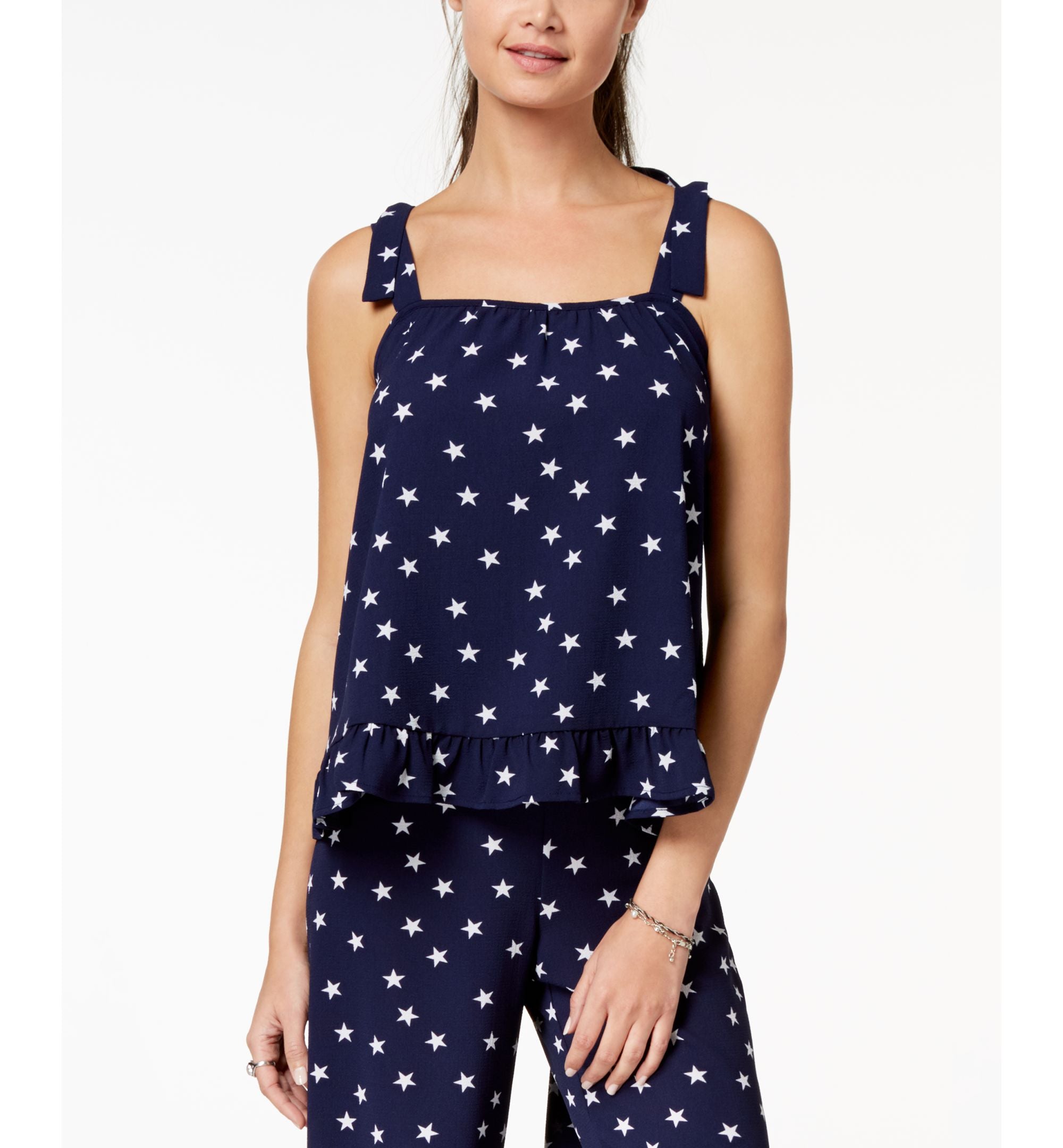 Ultra Flirt By Ikeddi Juniors Ruffled Tank Top