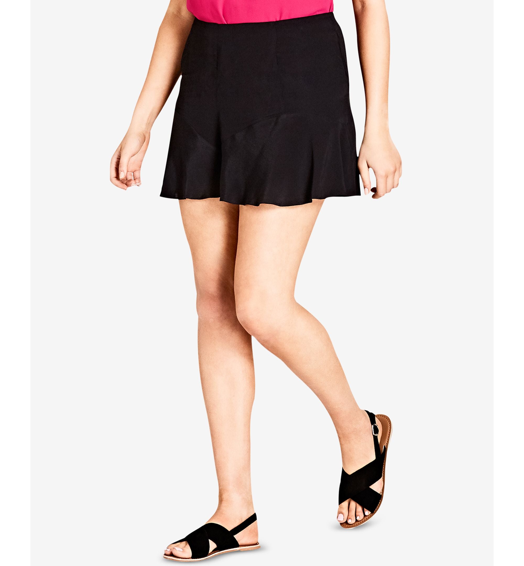 City Chic Trendy Plus Size Flounce Hem Shorts