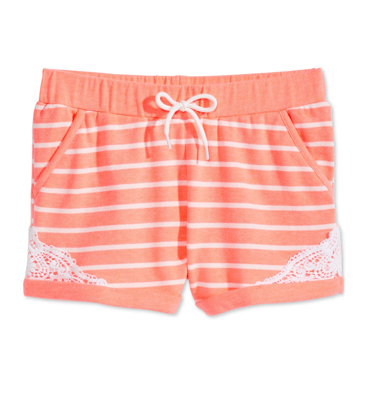 Epic Threads Striped Crochet Trim Shorts Big Girls