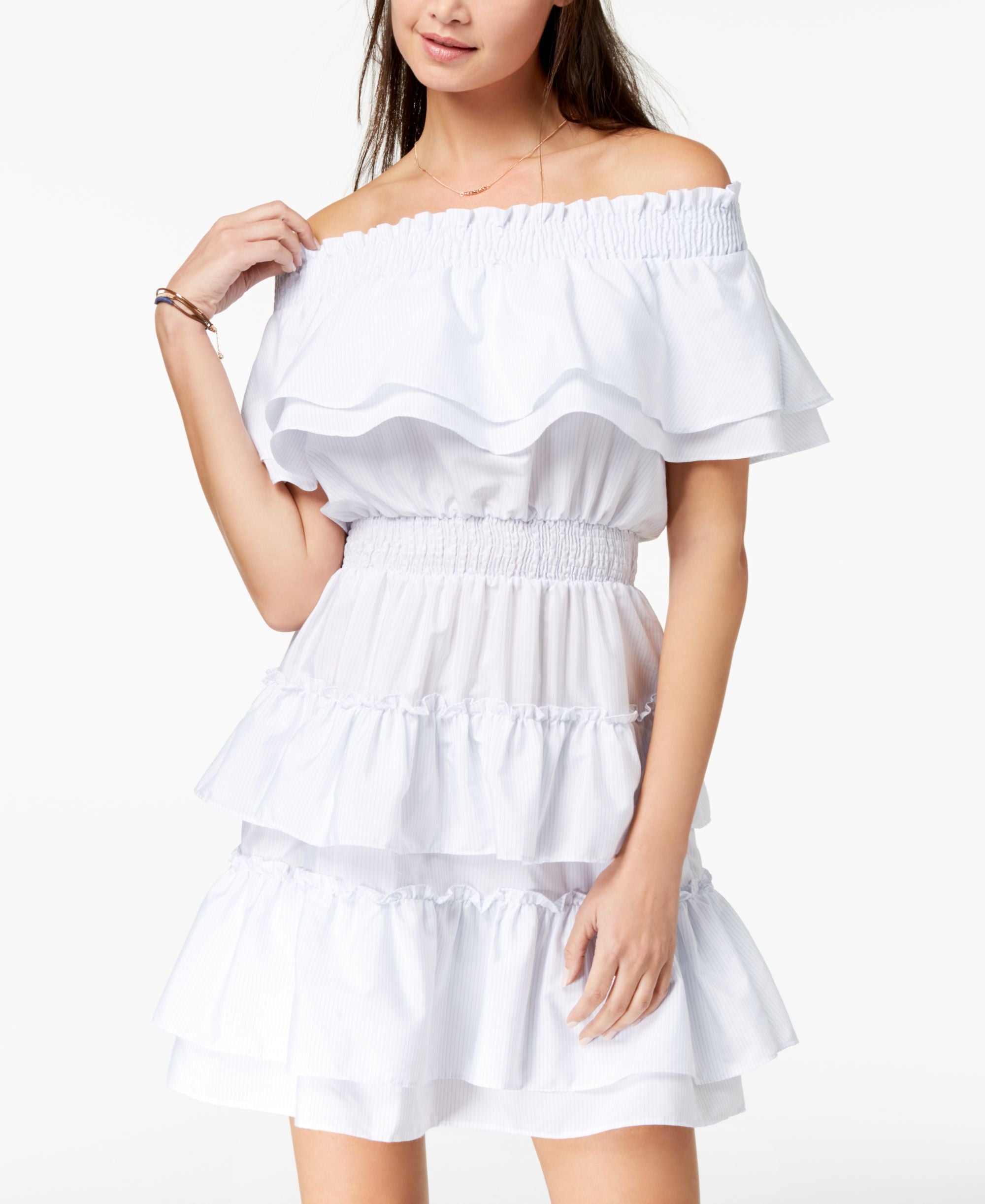 The Edit By Seventeen Juniors Off The Shoulder Fit Flare Dress