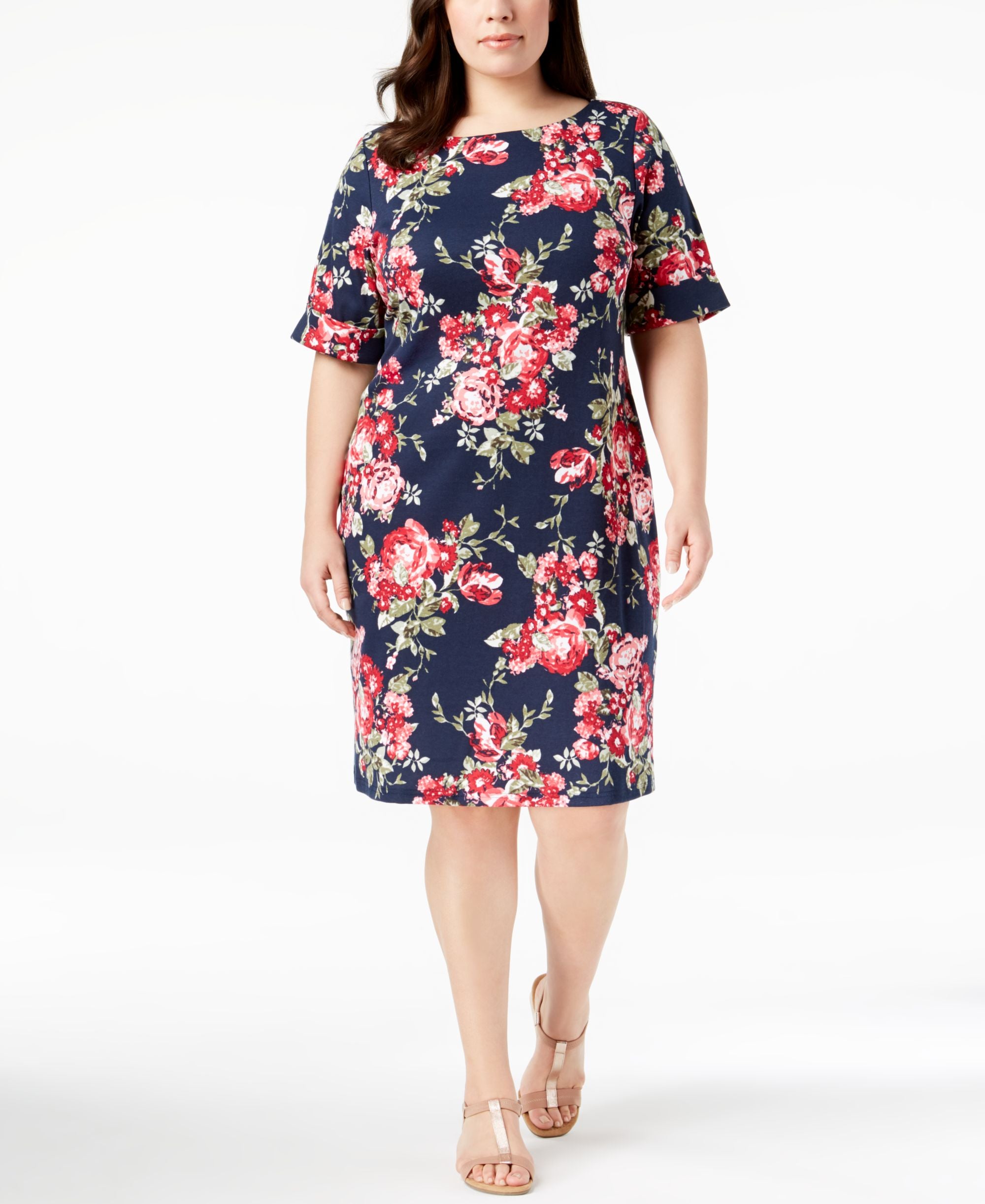 Karen Scott Plus Size Floral Print Sheath Dress